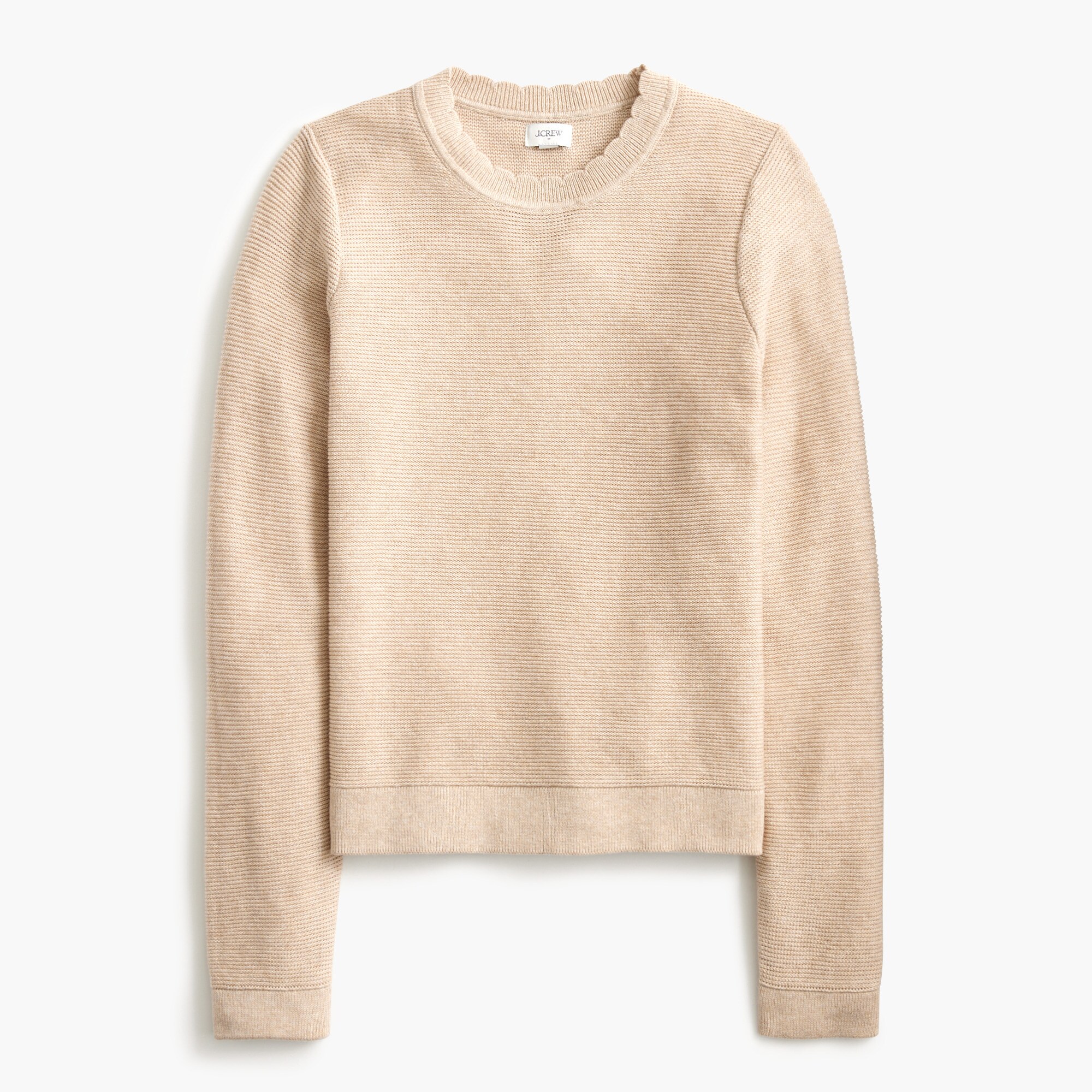 Scalloped crewneck sweater