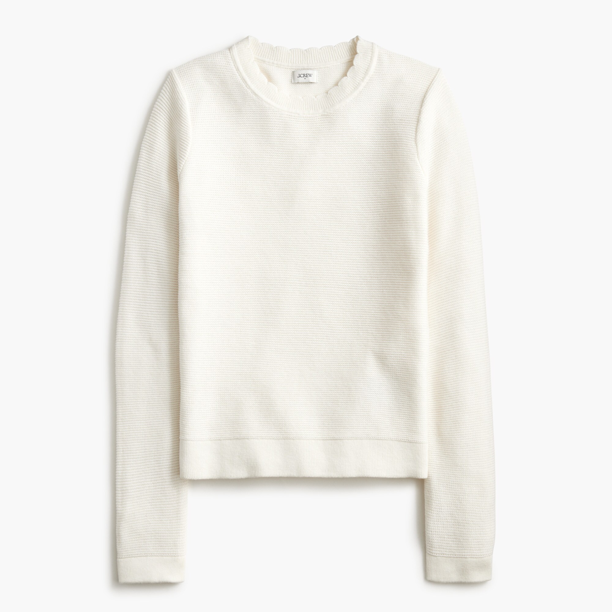  Scalloped crewneck sweater