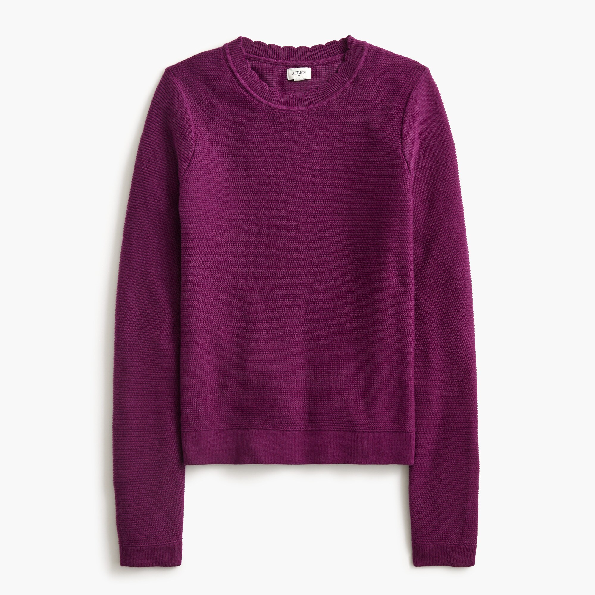 womens Scalloped crewneck sweater
