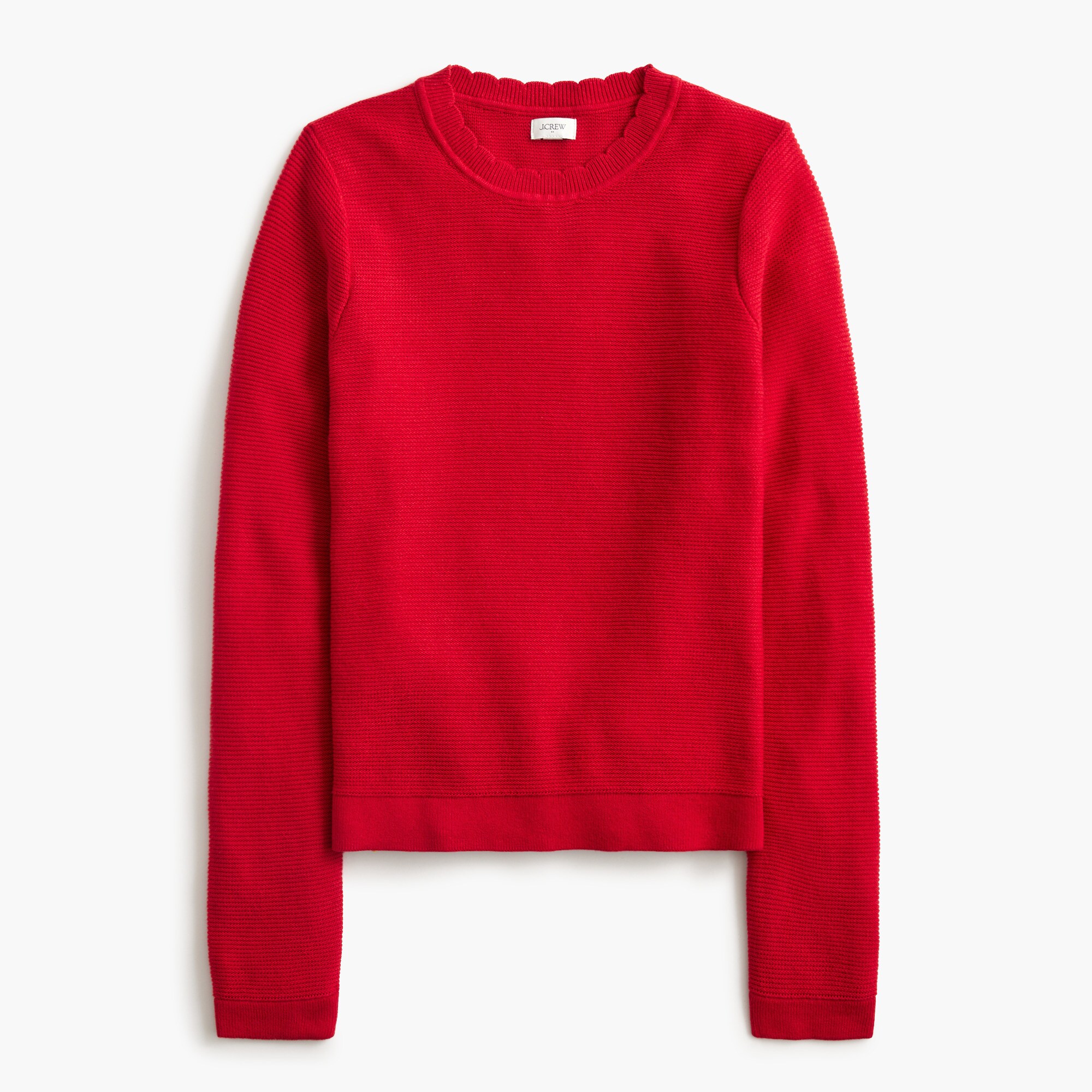 Scalloped crewneck sweater