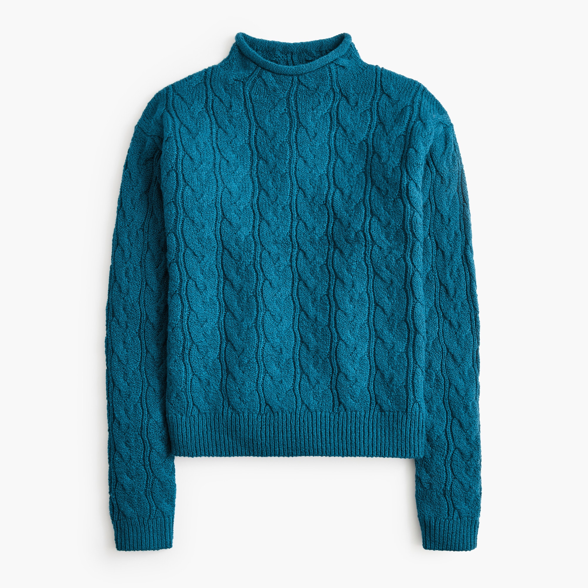  Cable mockneck sweater