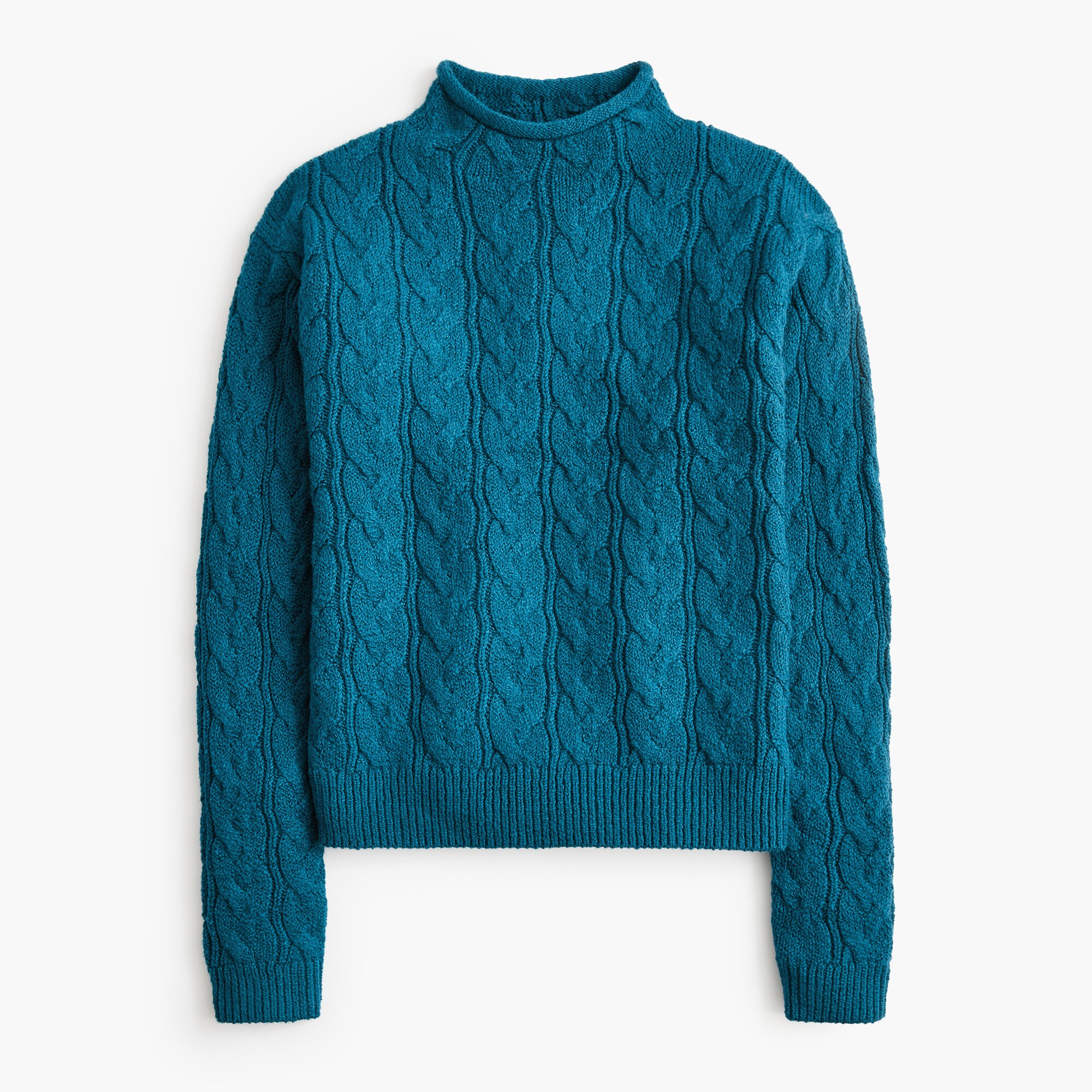 トップス QZCNJ.CREW wool knit sweater Half-zip Cable Sweater In Extra-soft Yarn For Women | Factory