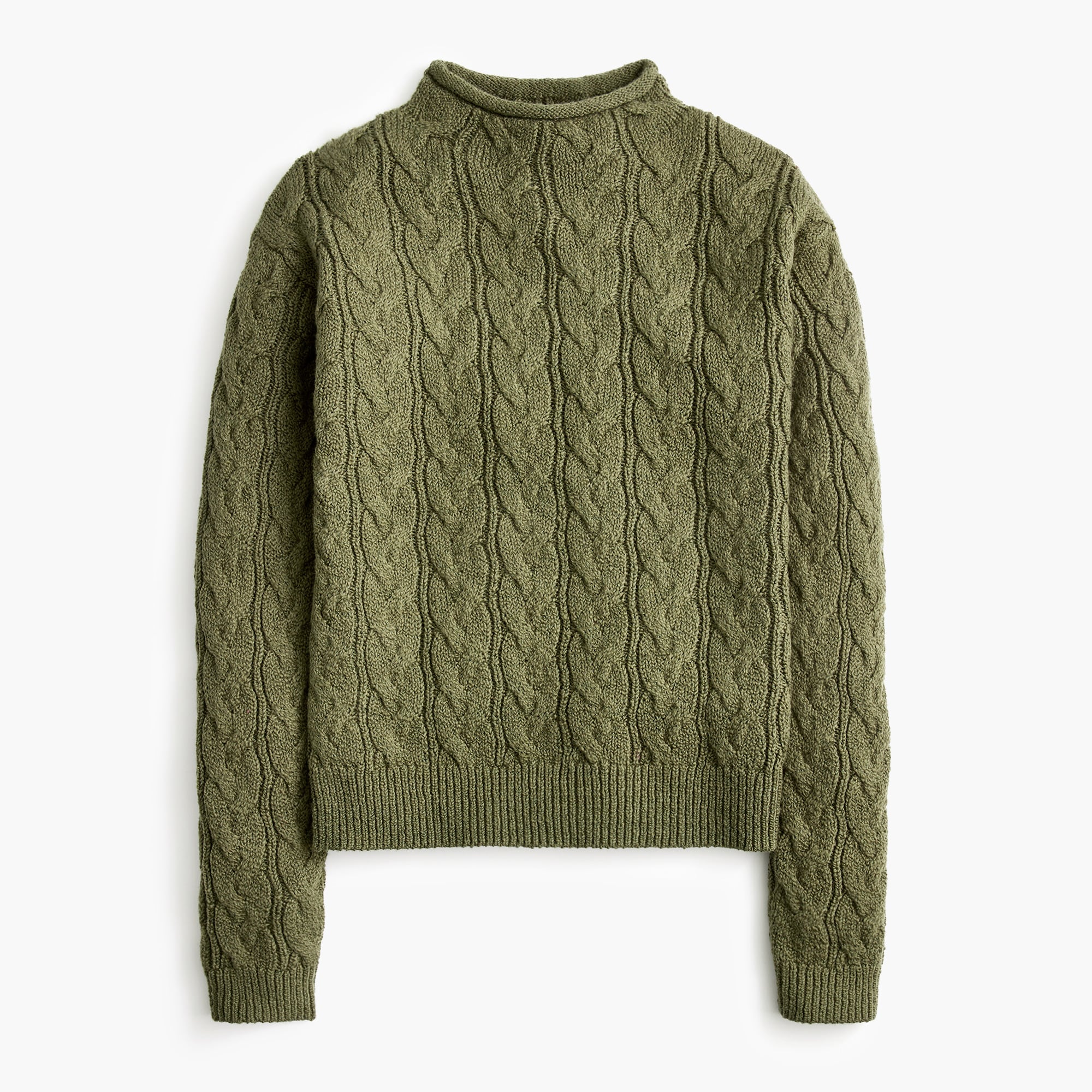 Cable mockneck sweater