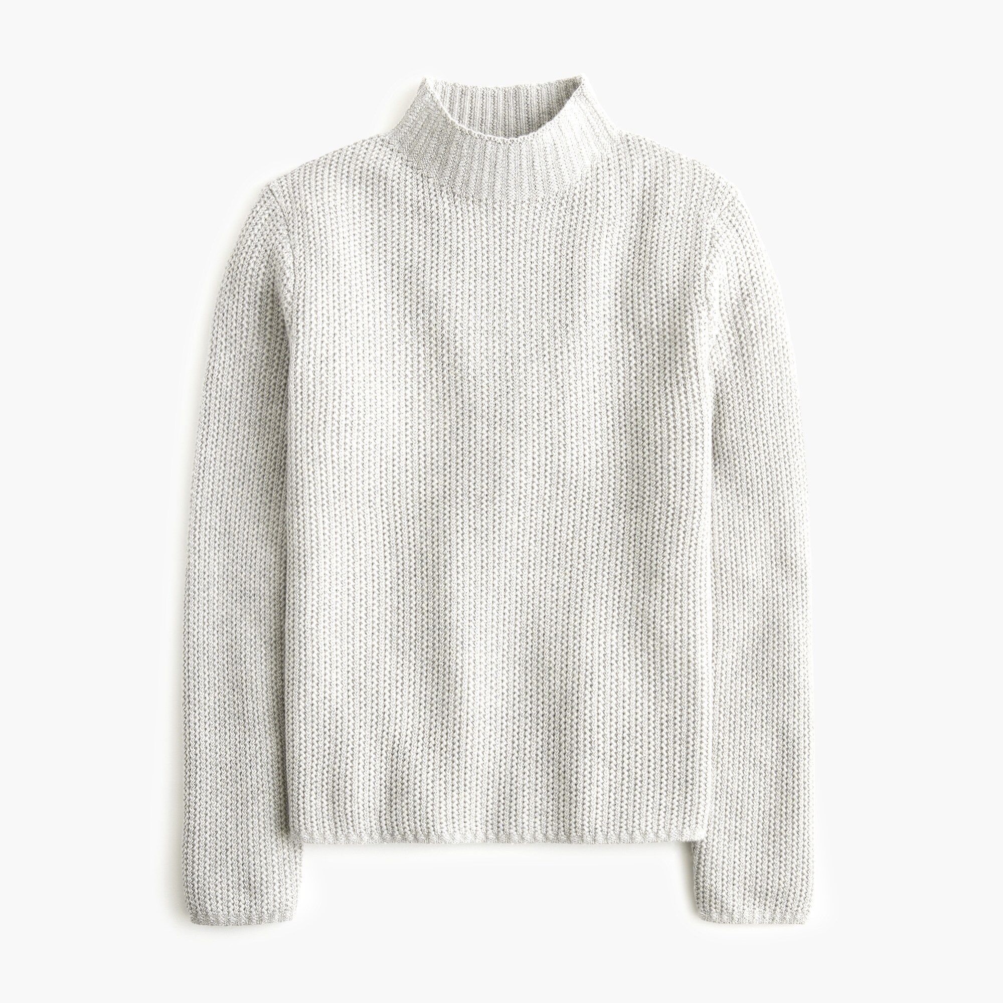 Cotton-blend mockneck sweater