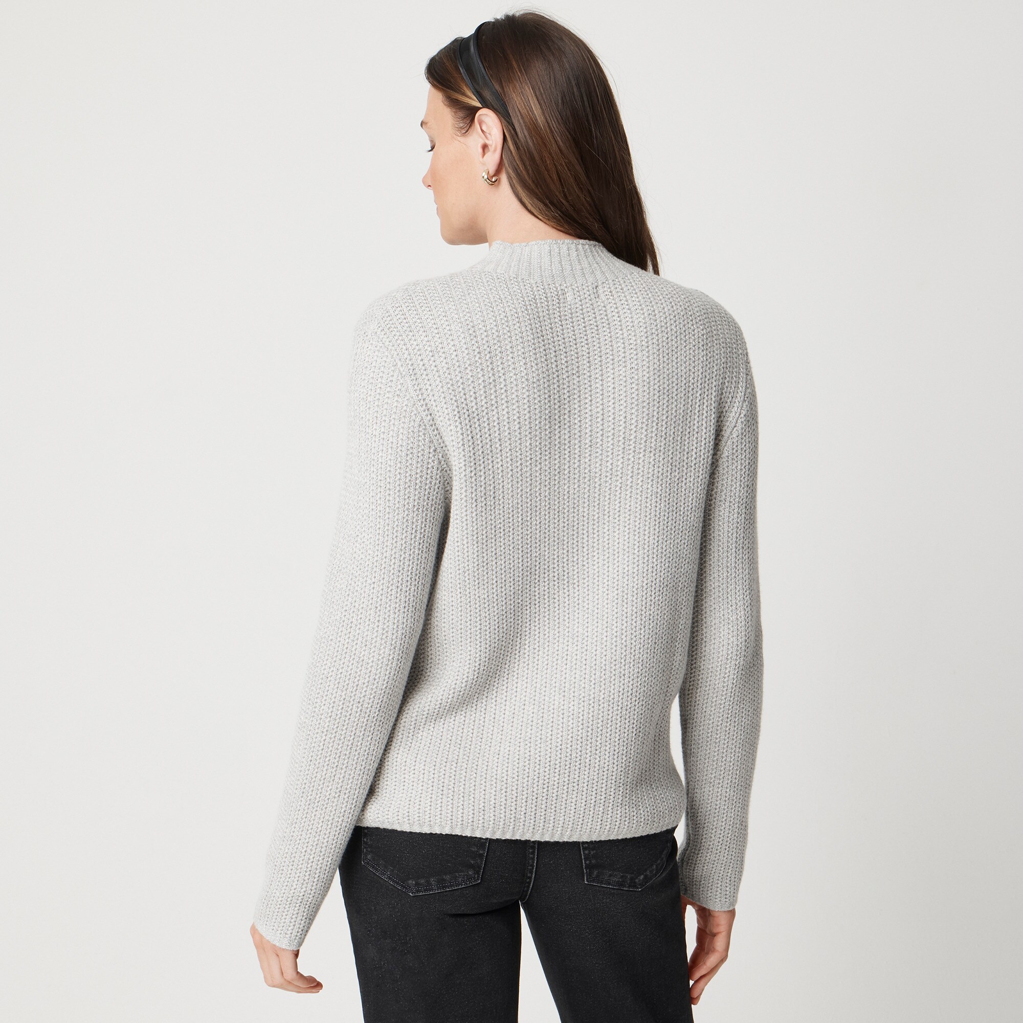 Cotton-blend mockneck sweater