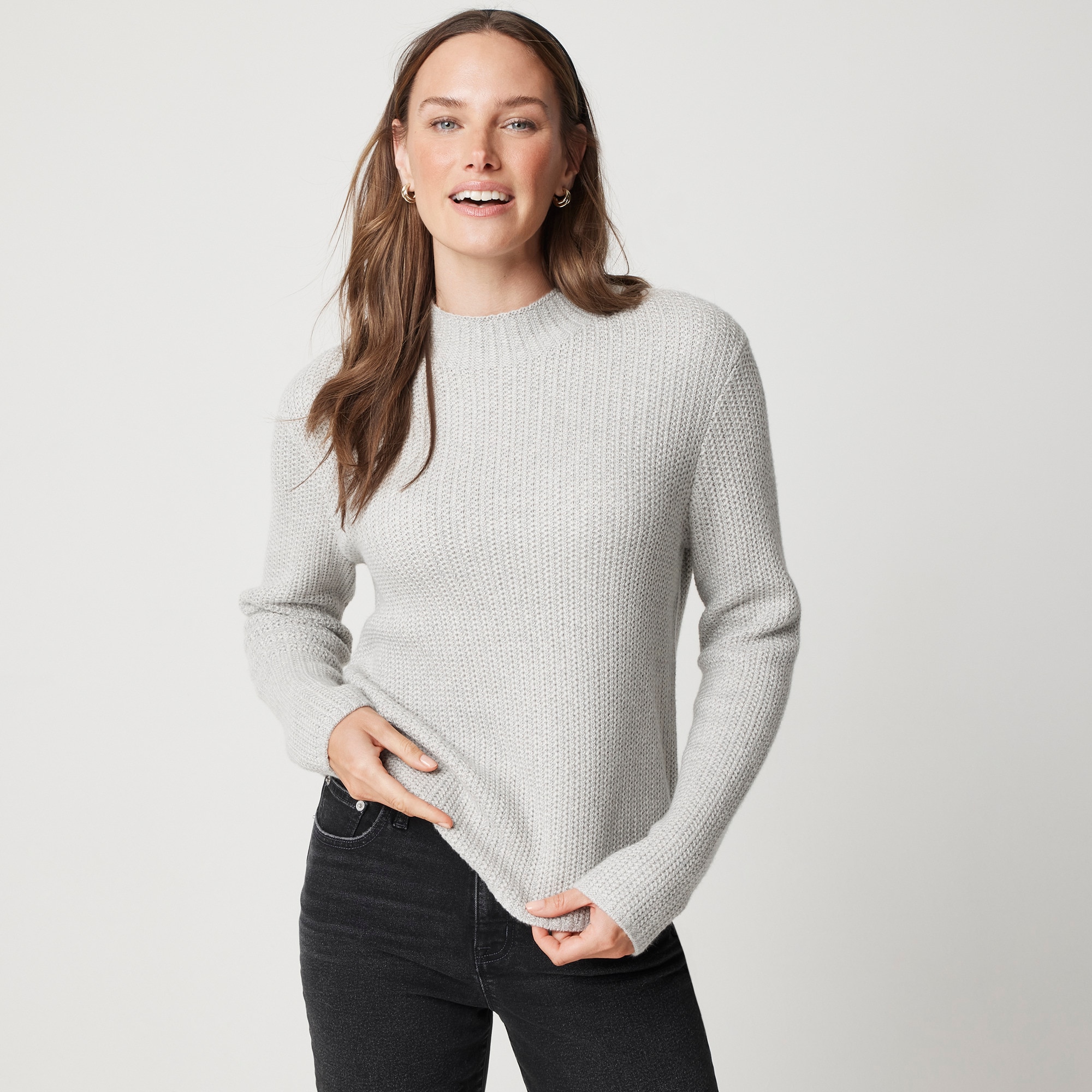 Cotton-blend Mockneck Sweater For Women | Factory