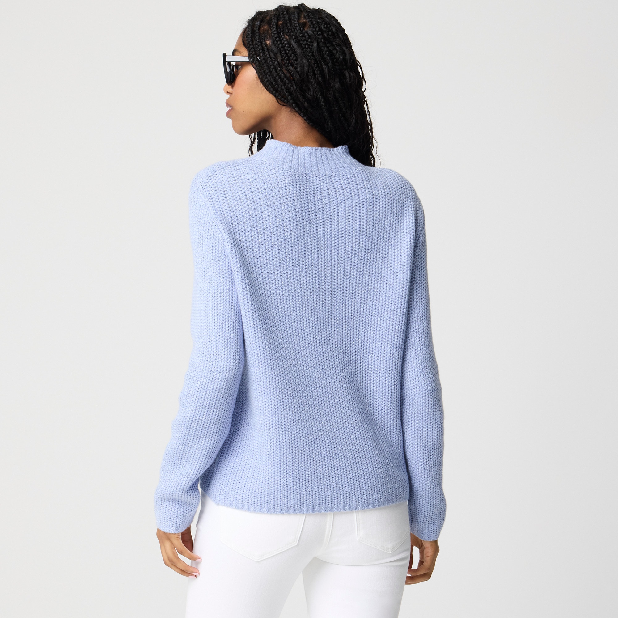Cotton-blend mockneck sweater
