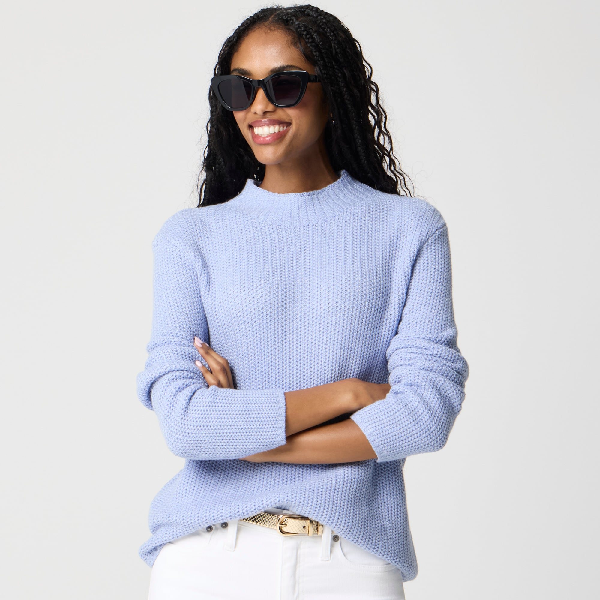 womens Cotton-blend mockneck sweater