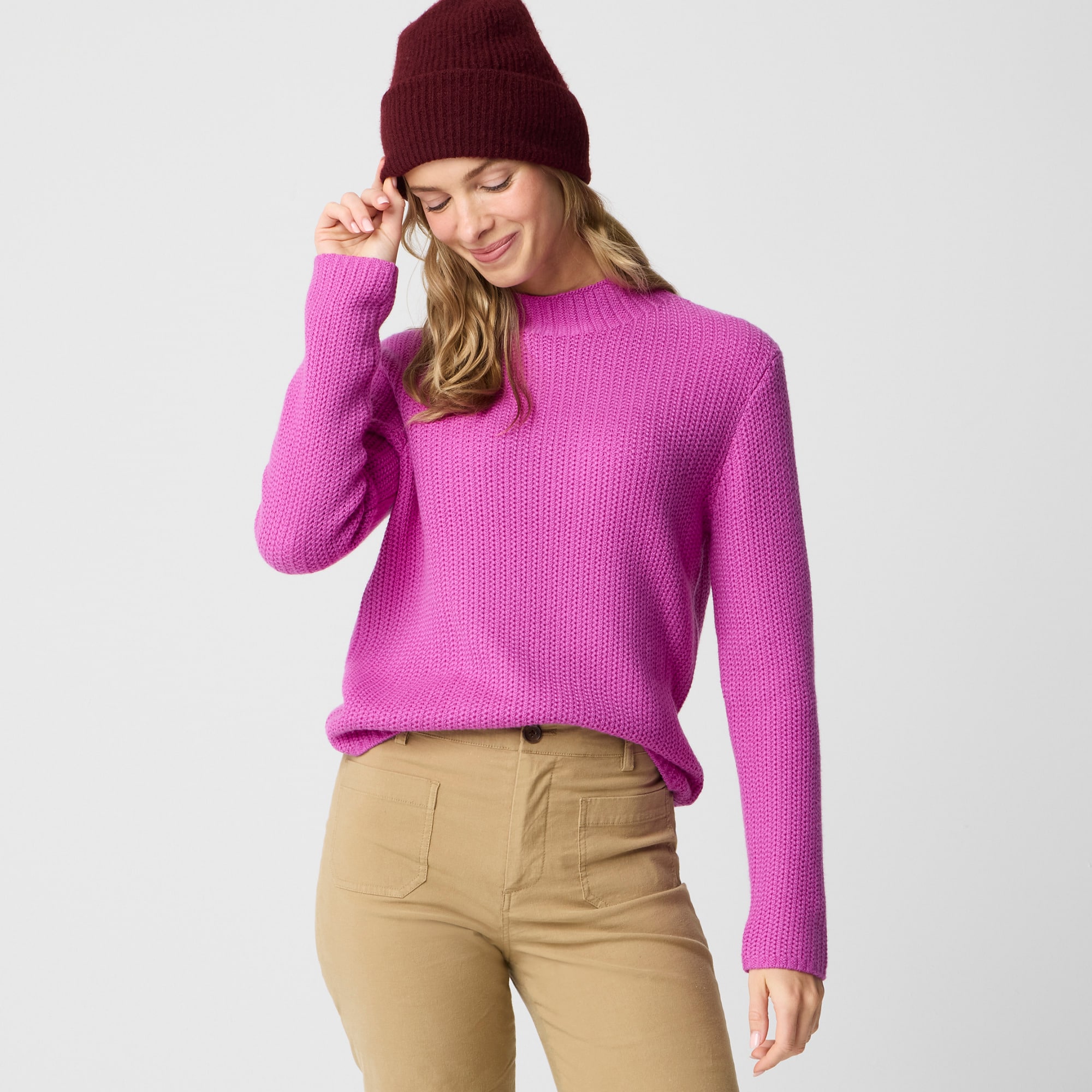 womens Cotton-blend mockneck sweater