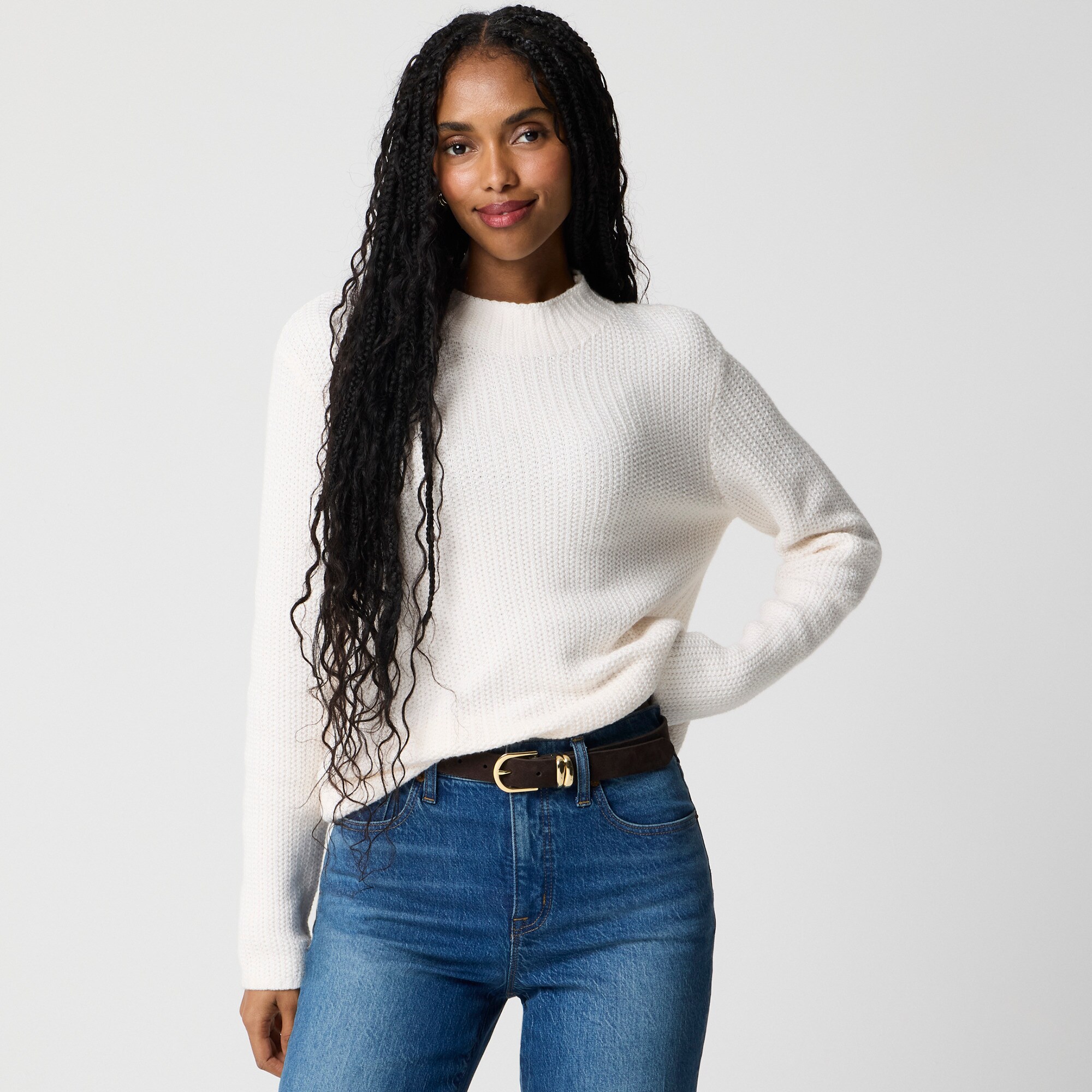 womens Cotton-blend mockneck sweater