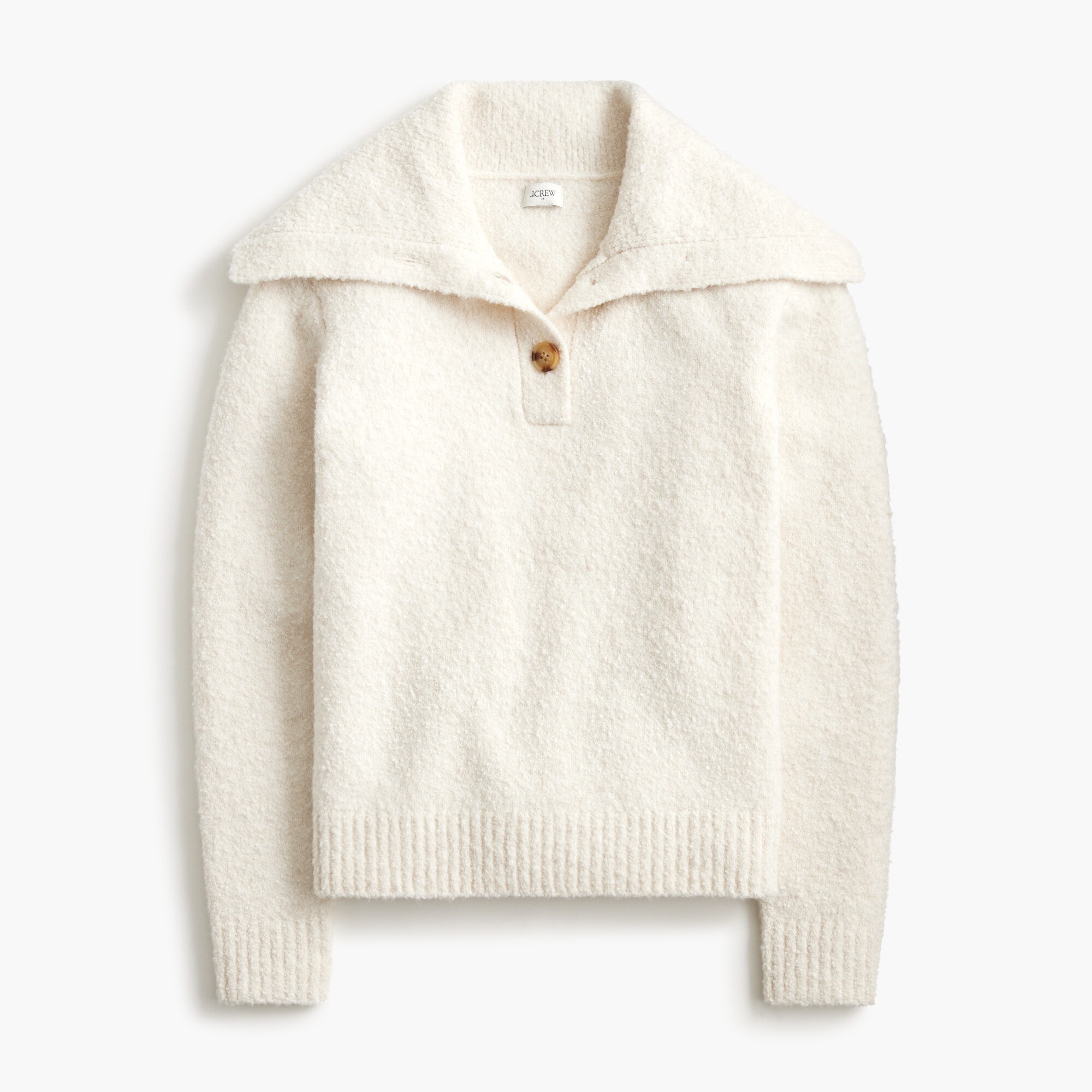 Bouclé button-collared sweater