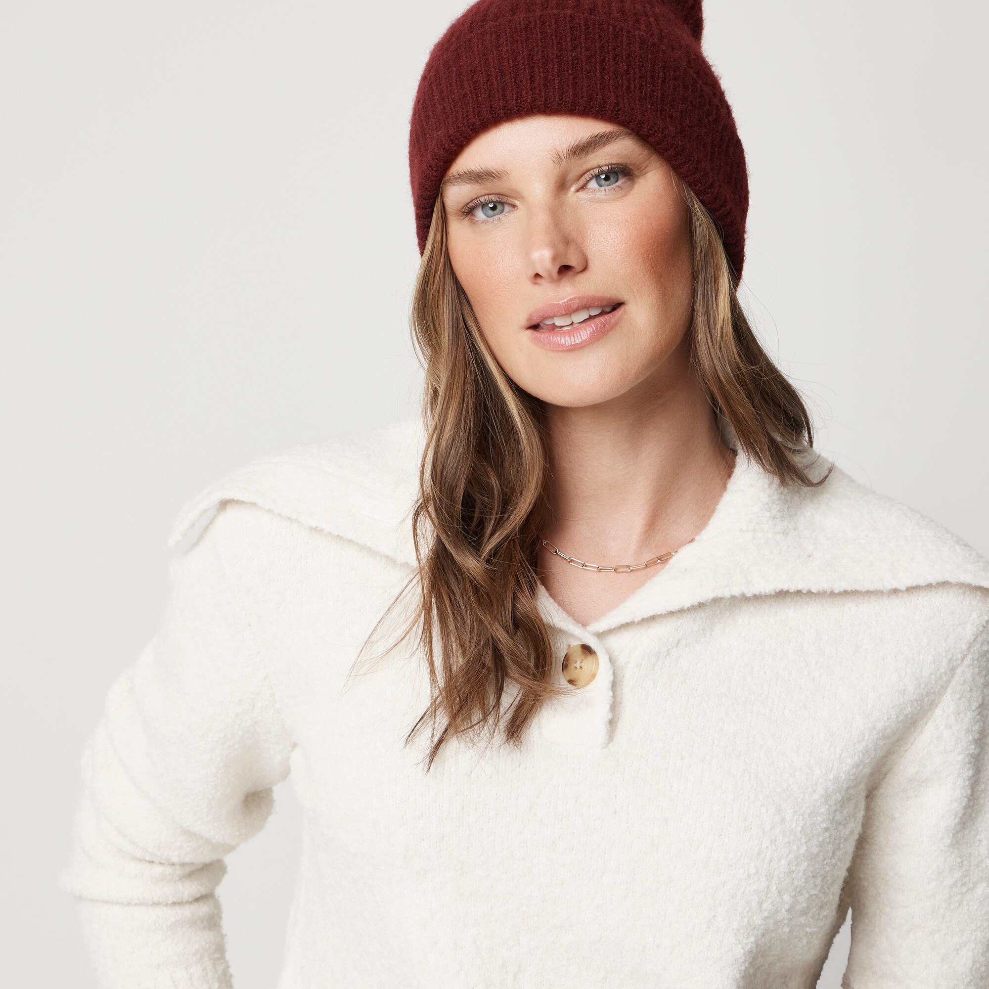 Striped Half-zip Sweater With Pearl Zipper For Women | Factory