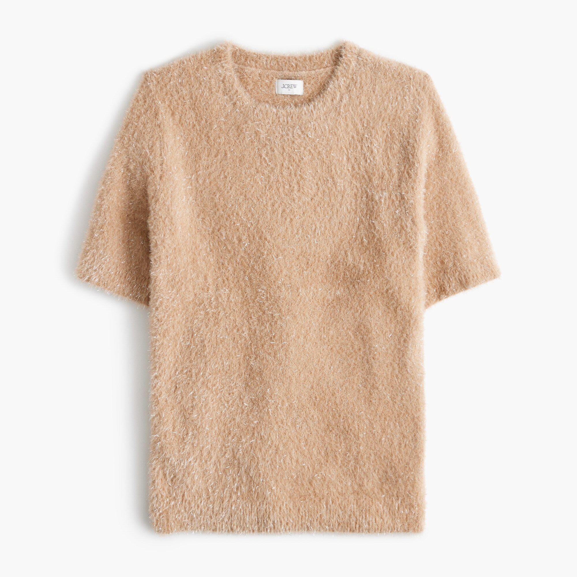 Short-sleeve tinsel sweater
