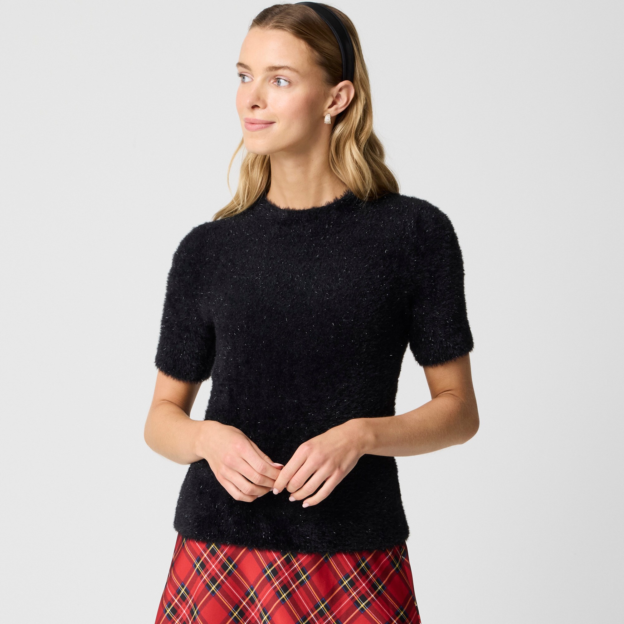 Short-sleeve Tinsel Sweater For Women | Factory