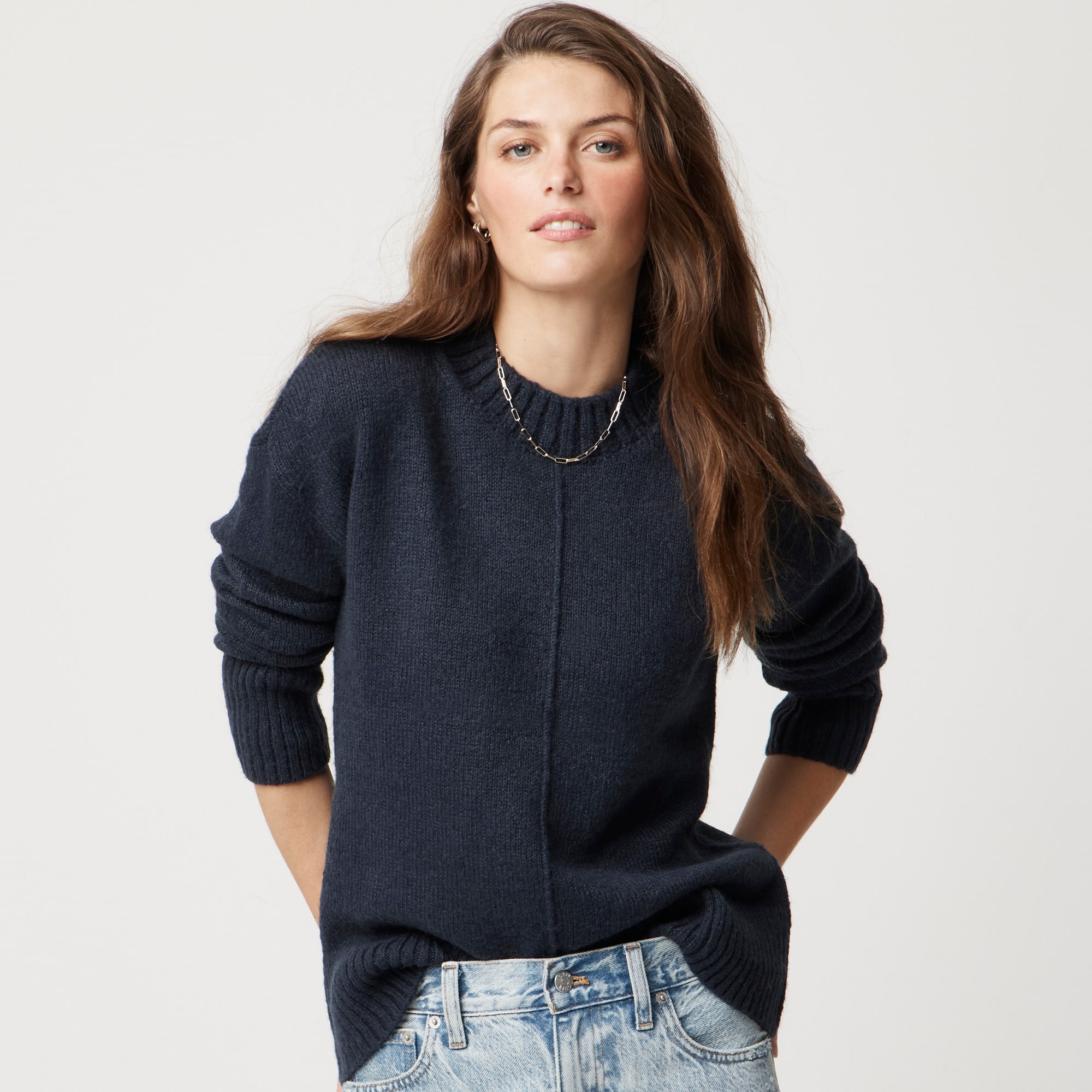 womens Mockneck boyfriend sweater