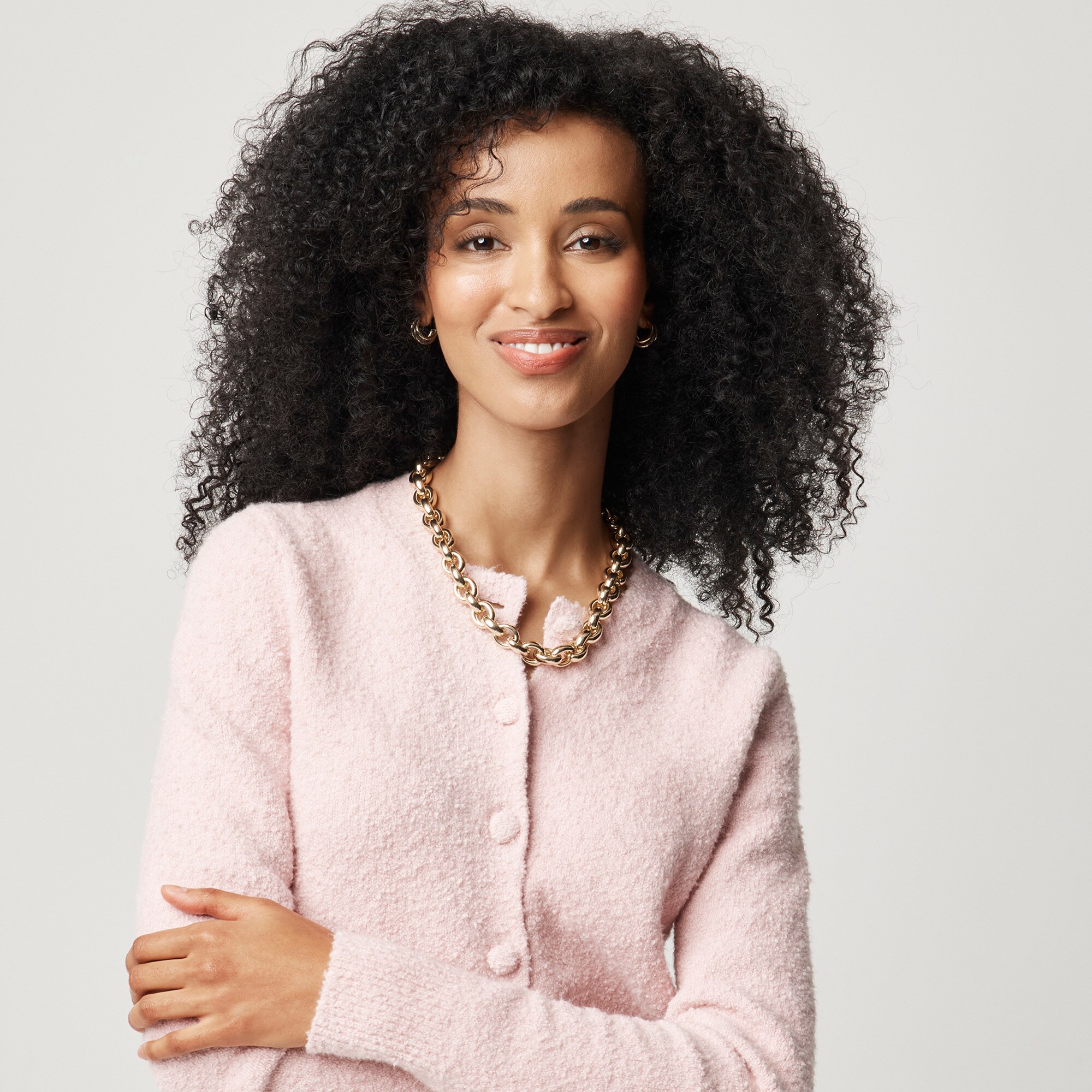 Cotton-blend Bouclé Cardigan Sweater For Women | Factory