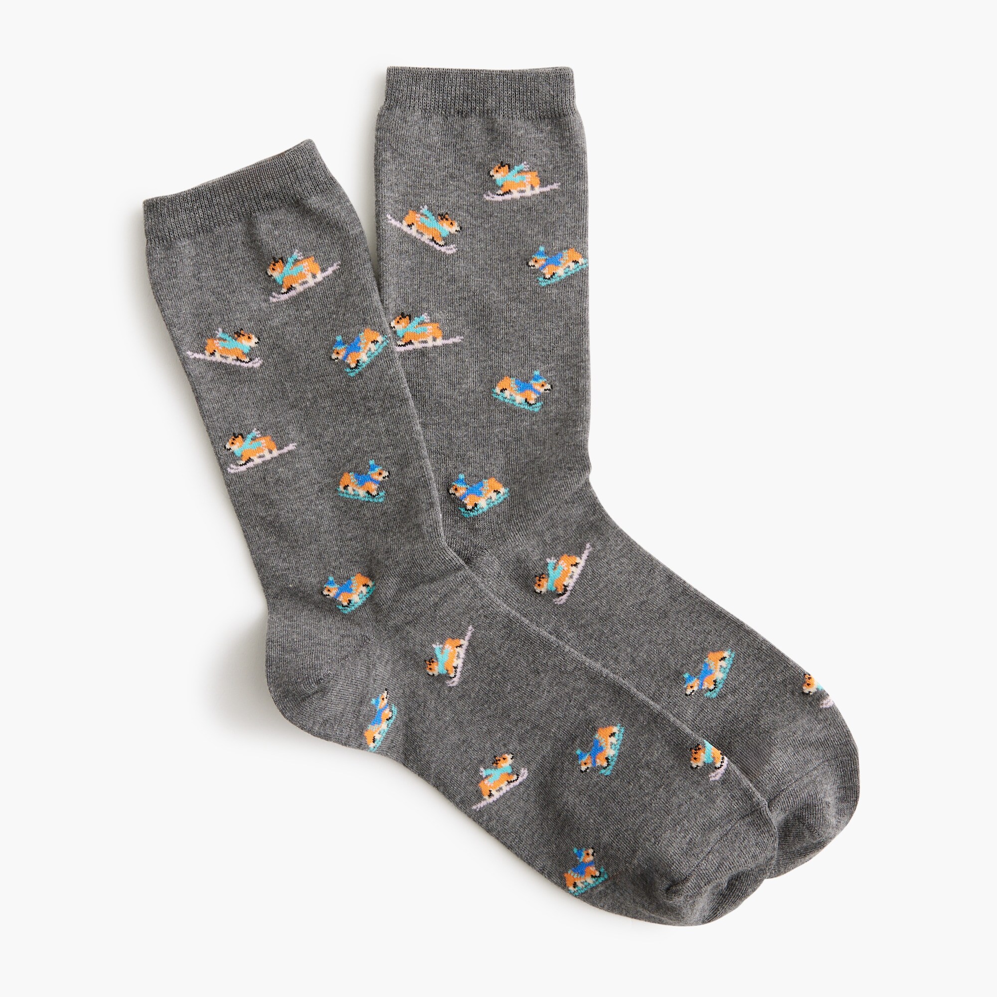 Skiing corgi trouser socks