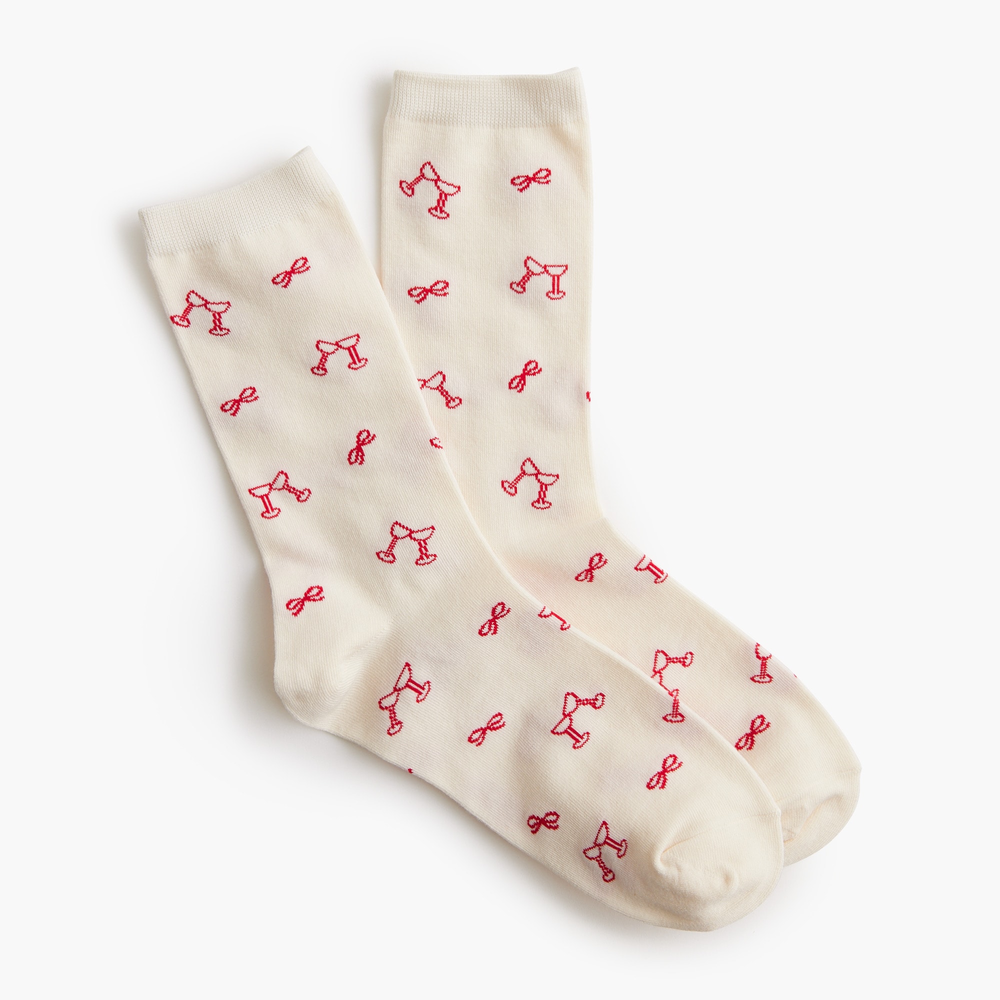 womens Champagne and bows trouser socks