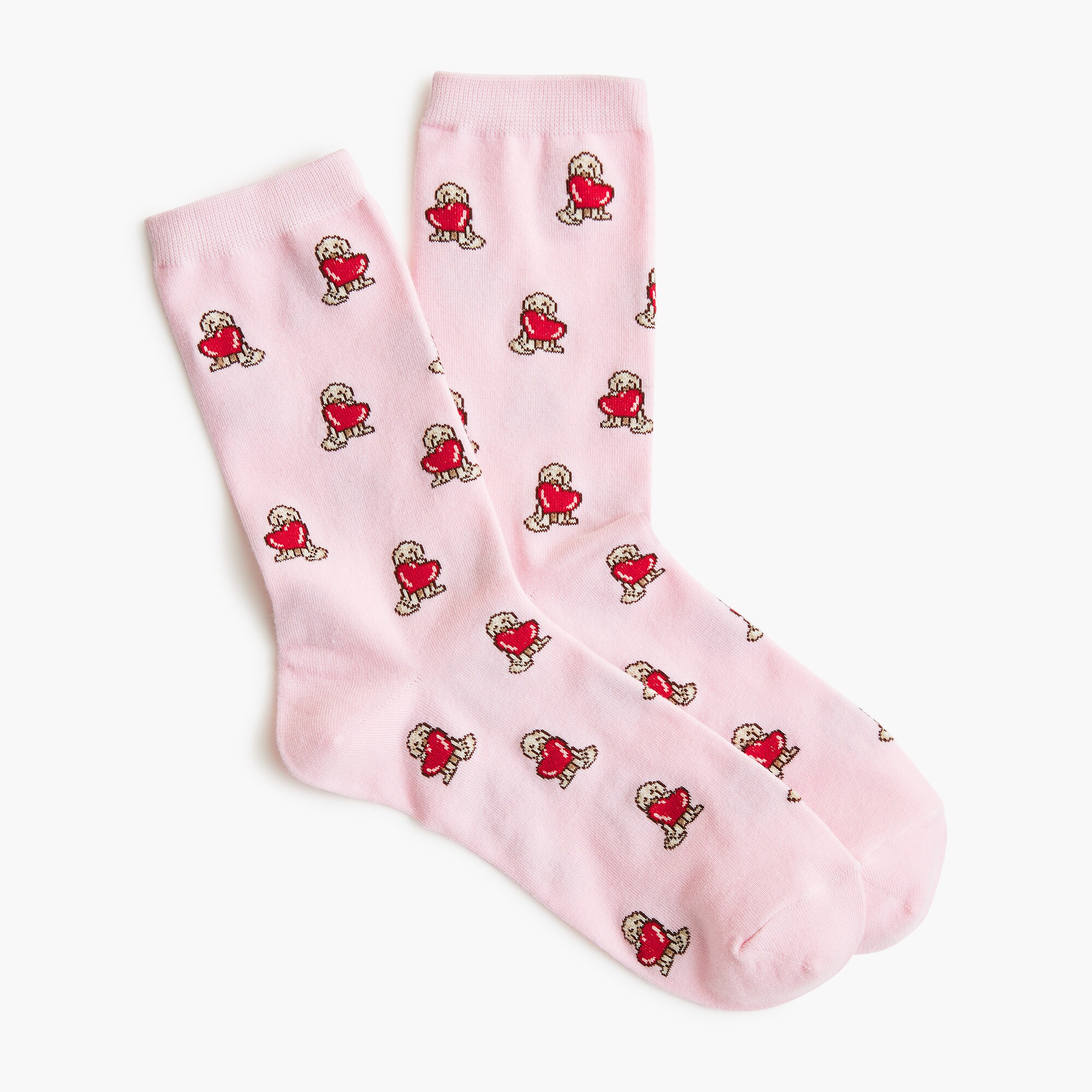  Dog with heart trouser socks
