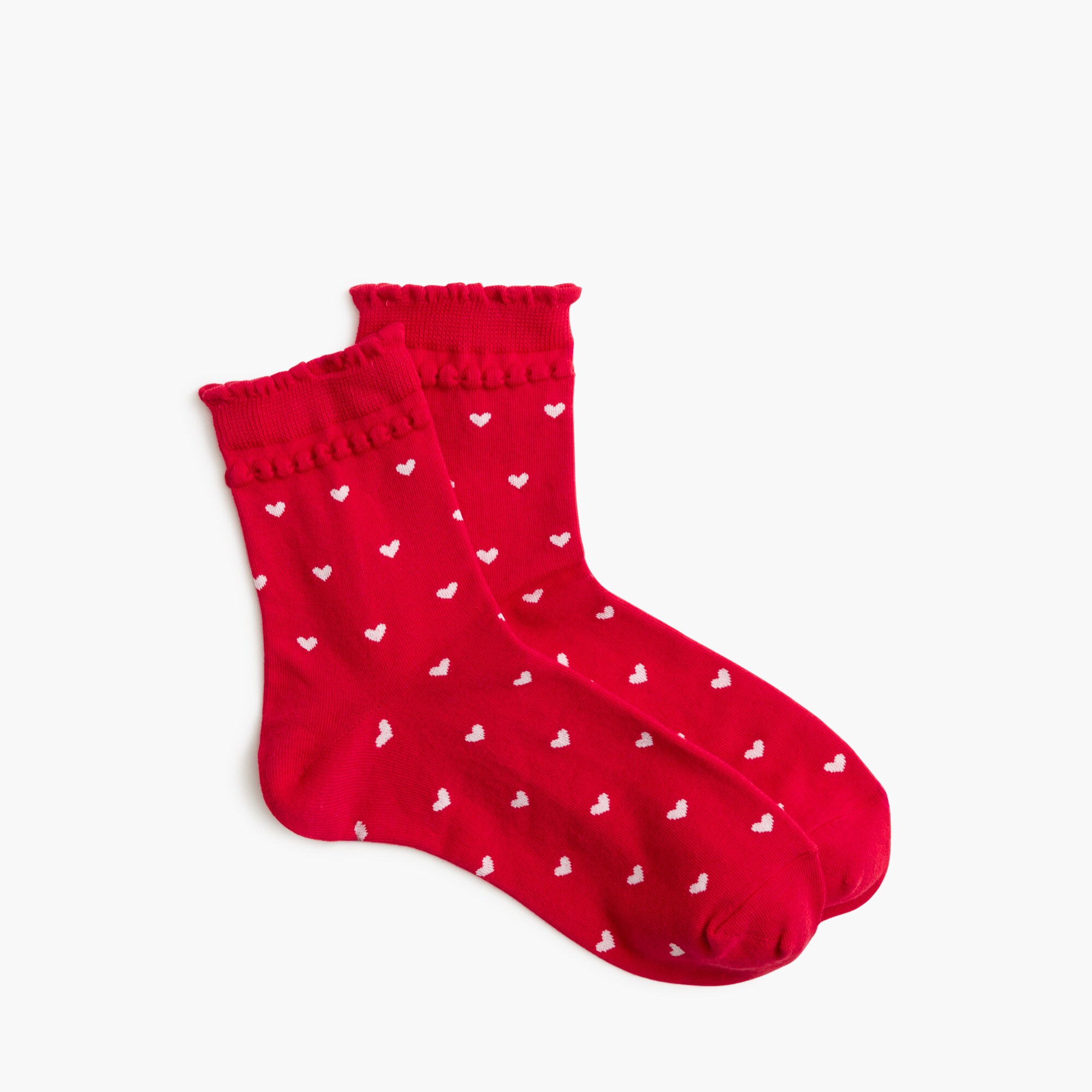 womens Scallop-trim heart boot socks