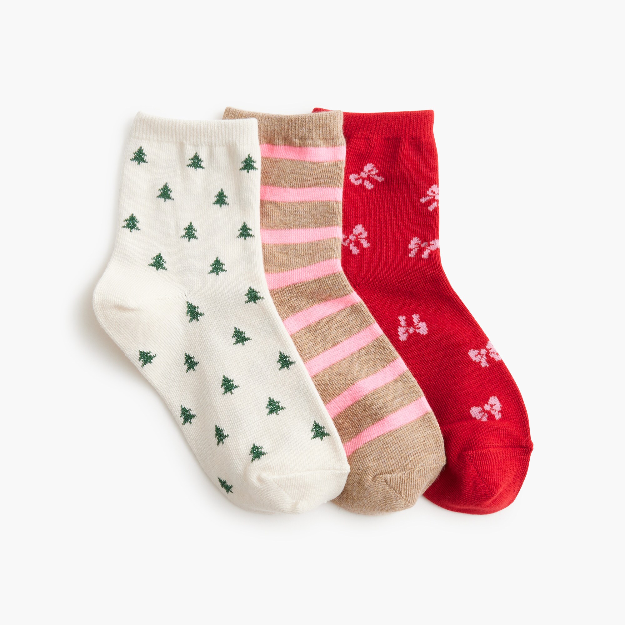 girls' festive holiday socks pack-of-three for girls