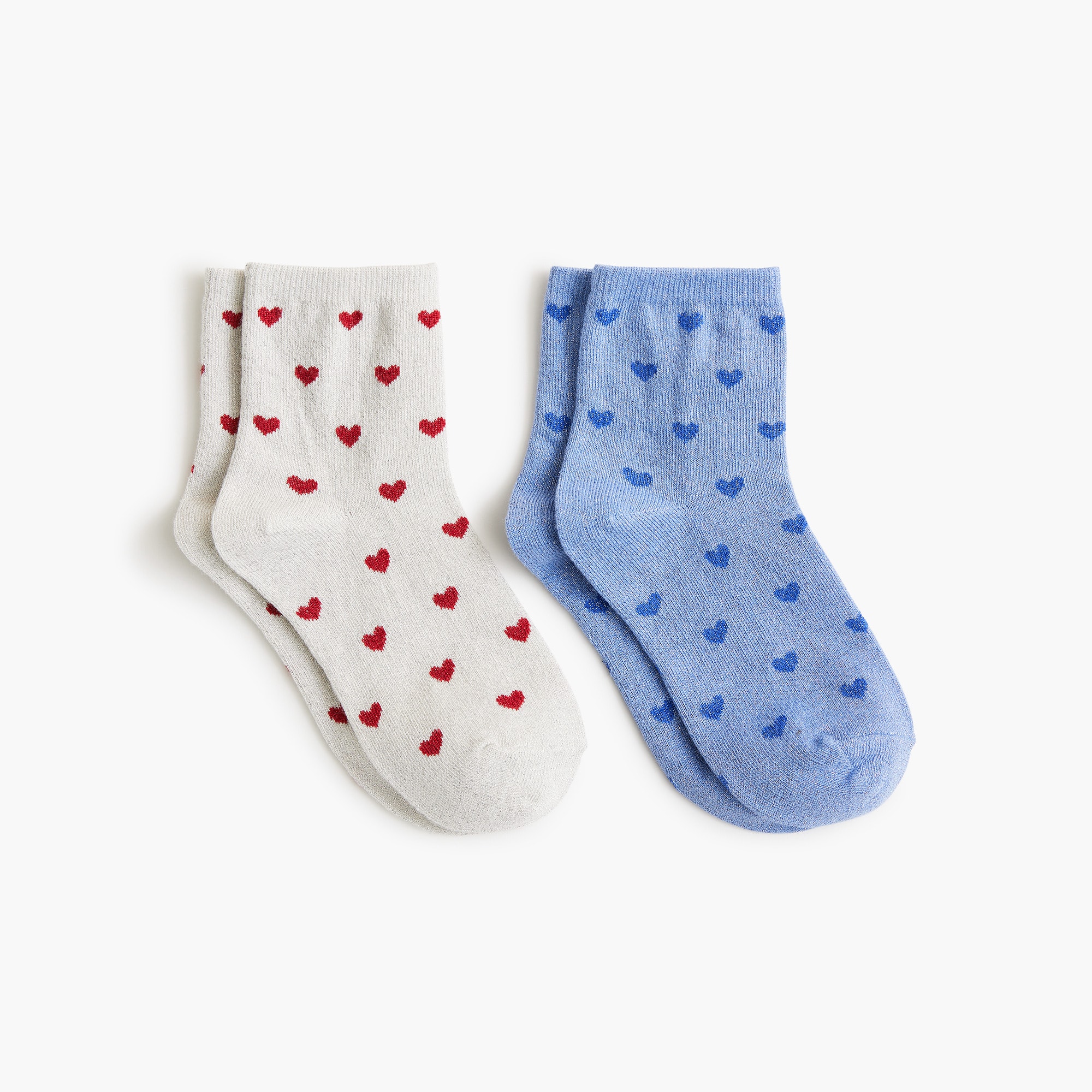 girls Girls' shimmer heart socks two-pack