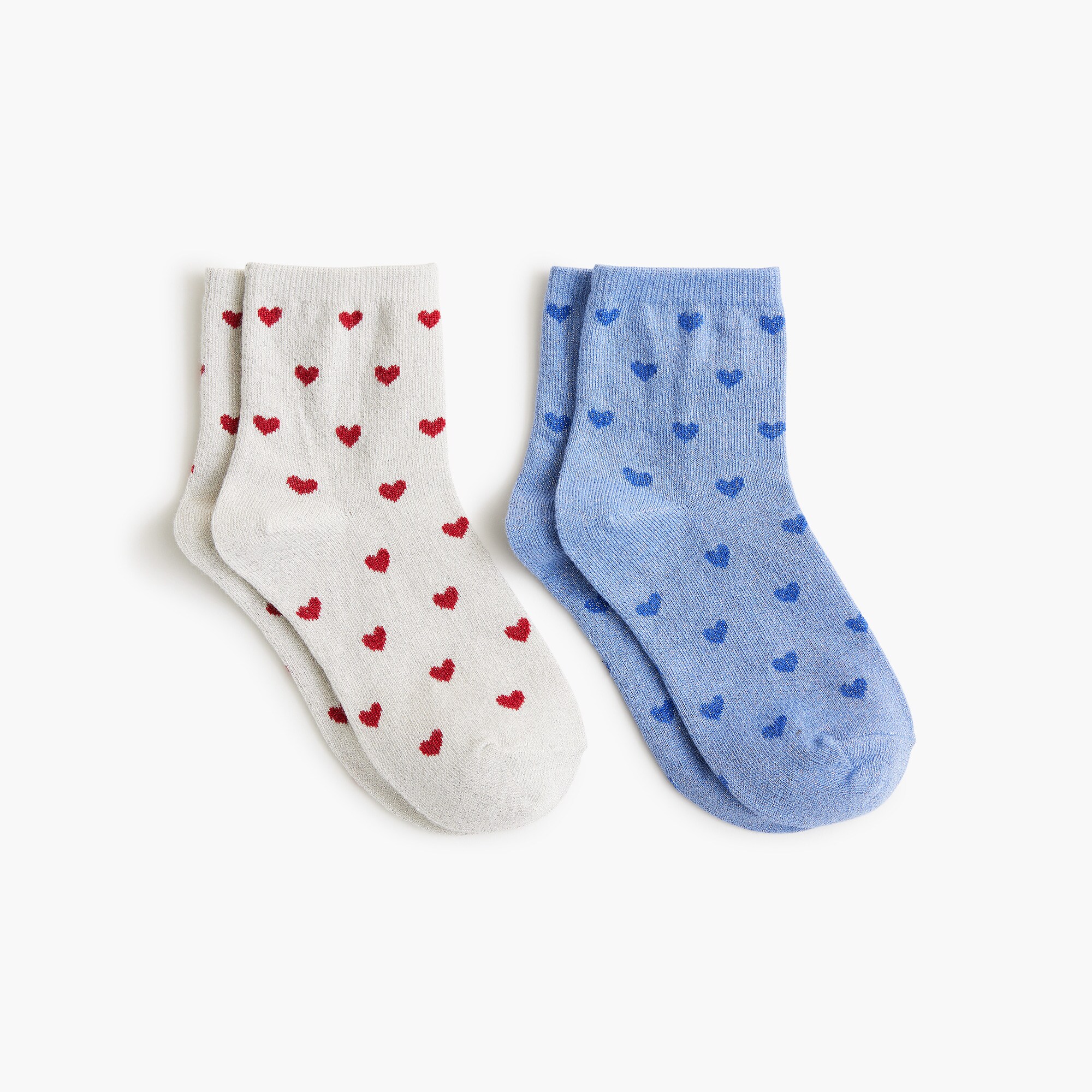 girls' shimmer heart socks two-pack for girls
