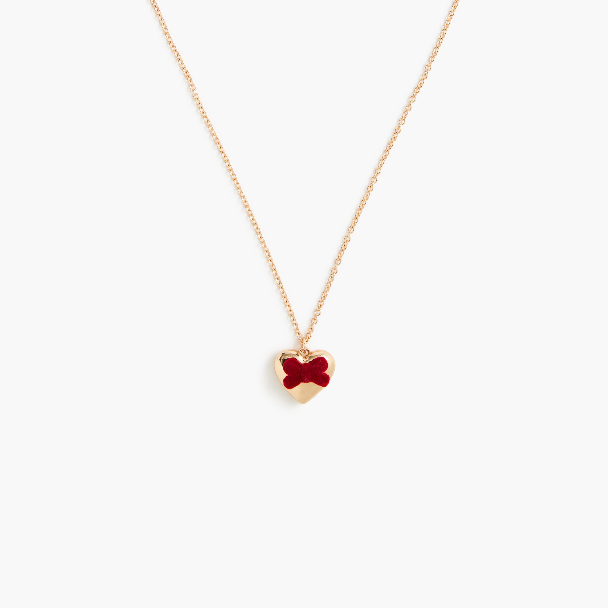 Girls' pendant necklace with velvet bow