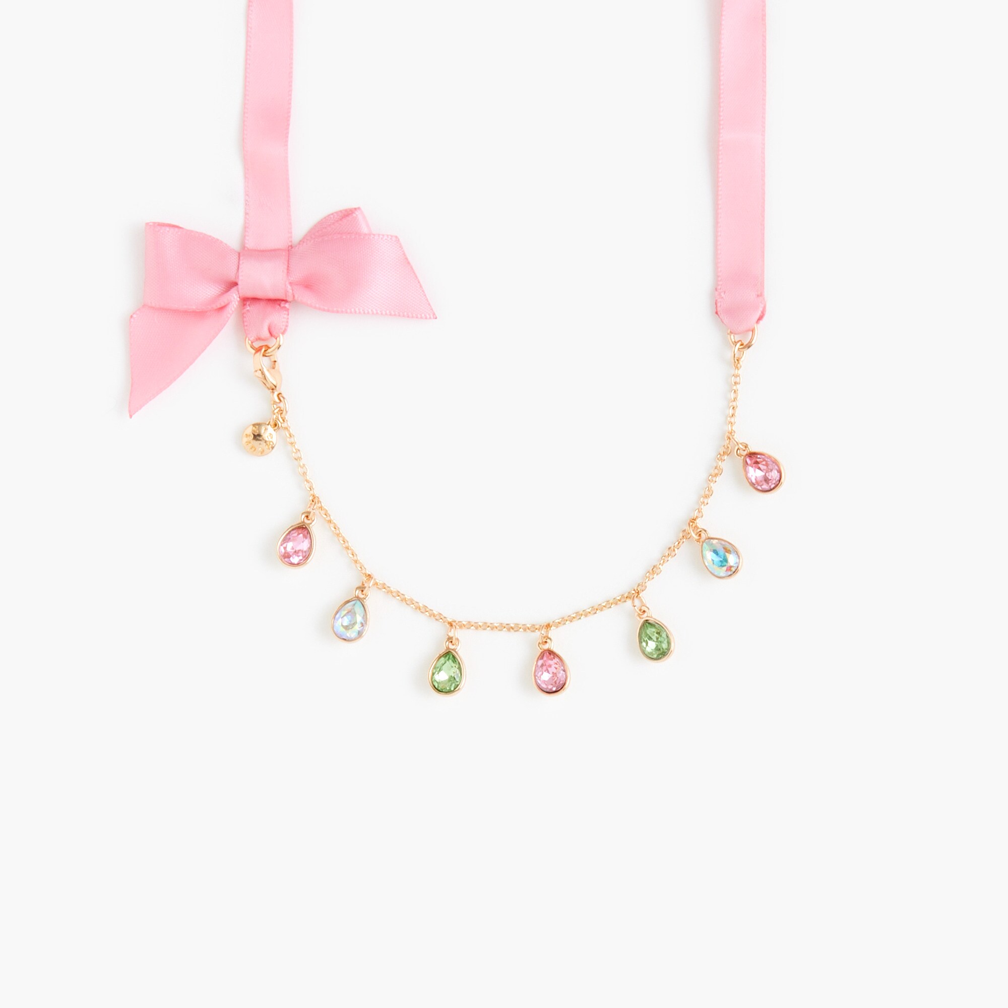 girls' rainbow gems pendant necklace for girls