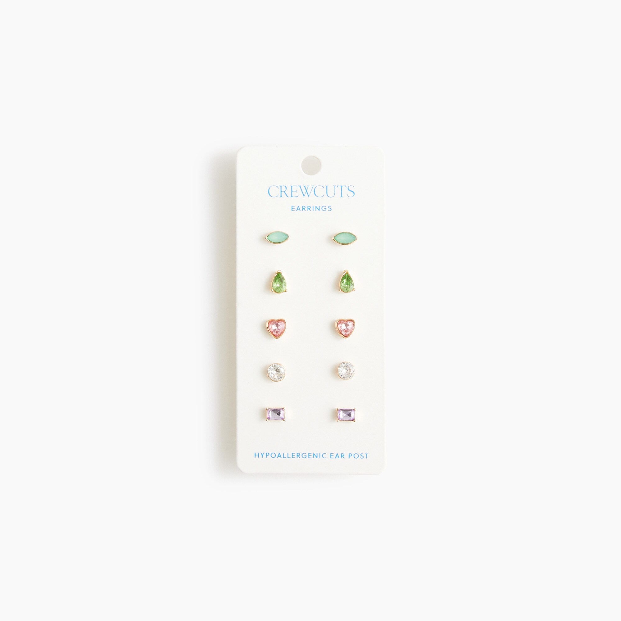 Girls' rainbow gems earrings set-of-five