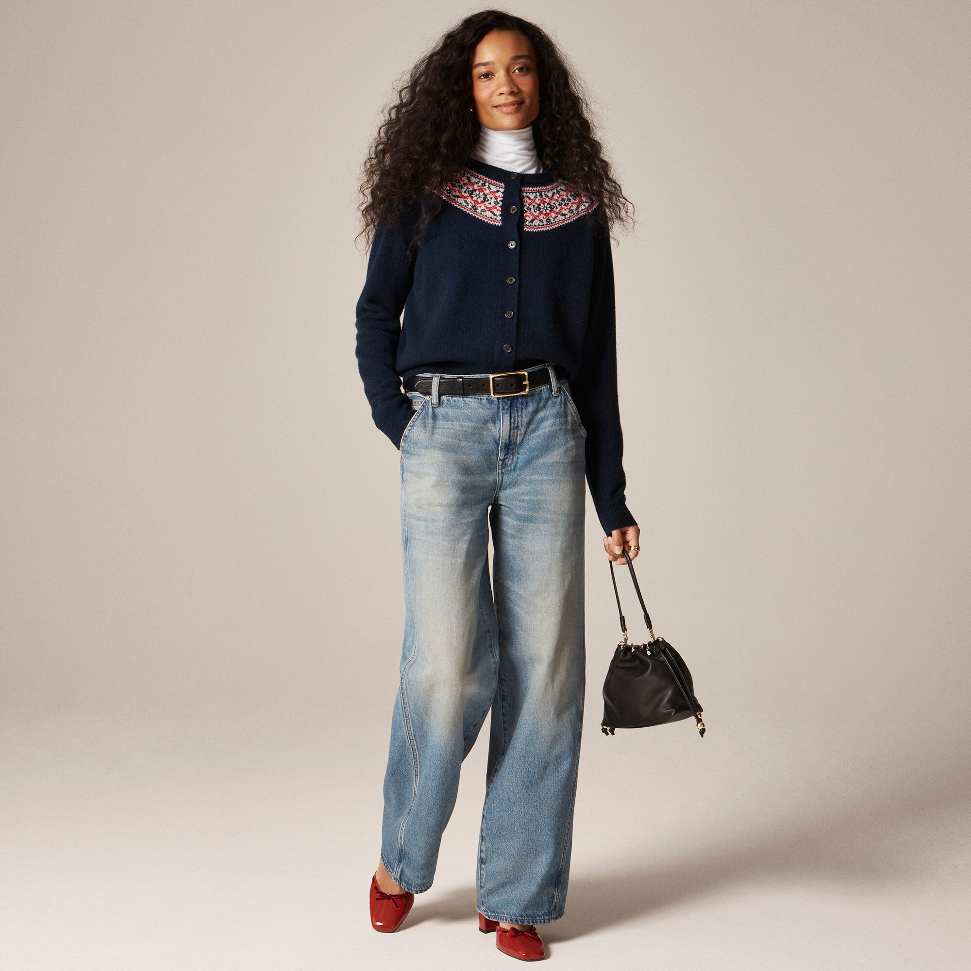 Classic Fair Isle Cardigan In Vintage Wool For Women | J.Crew