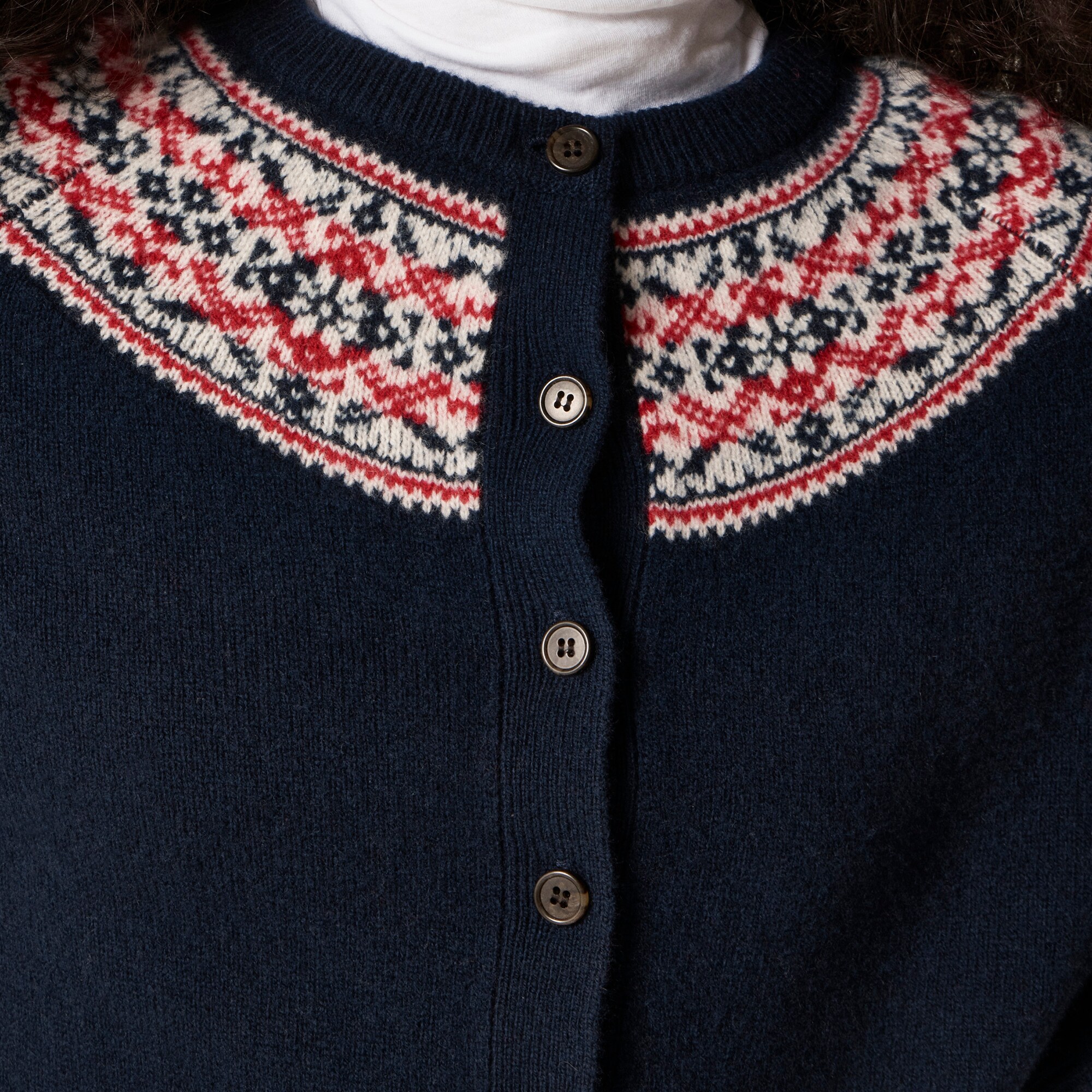Classic Fair Isle Cardigan In Vintage Wool For Women | J.Crew