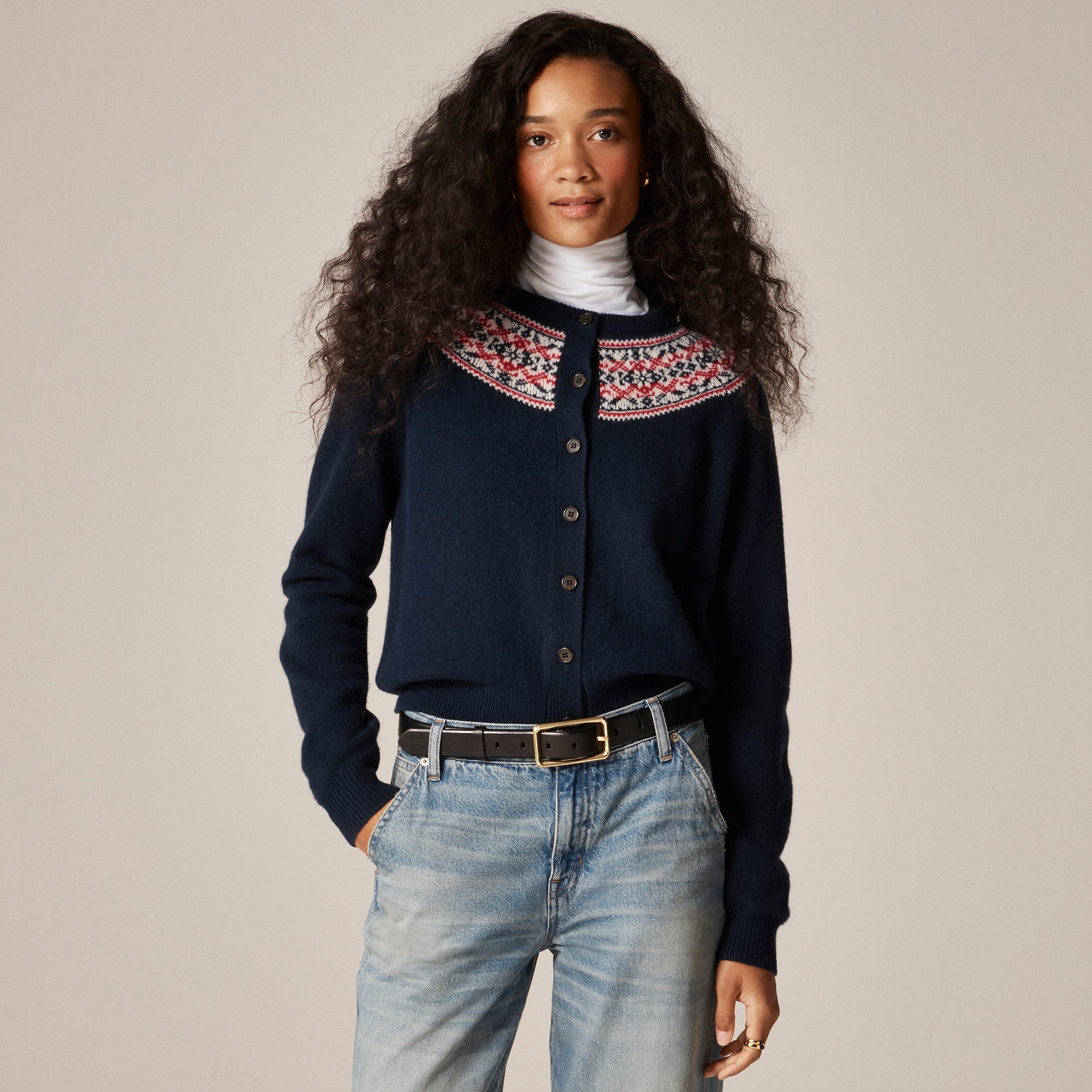  Classic Fair Isle cardigan in vintage wool