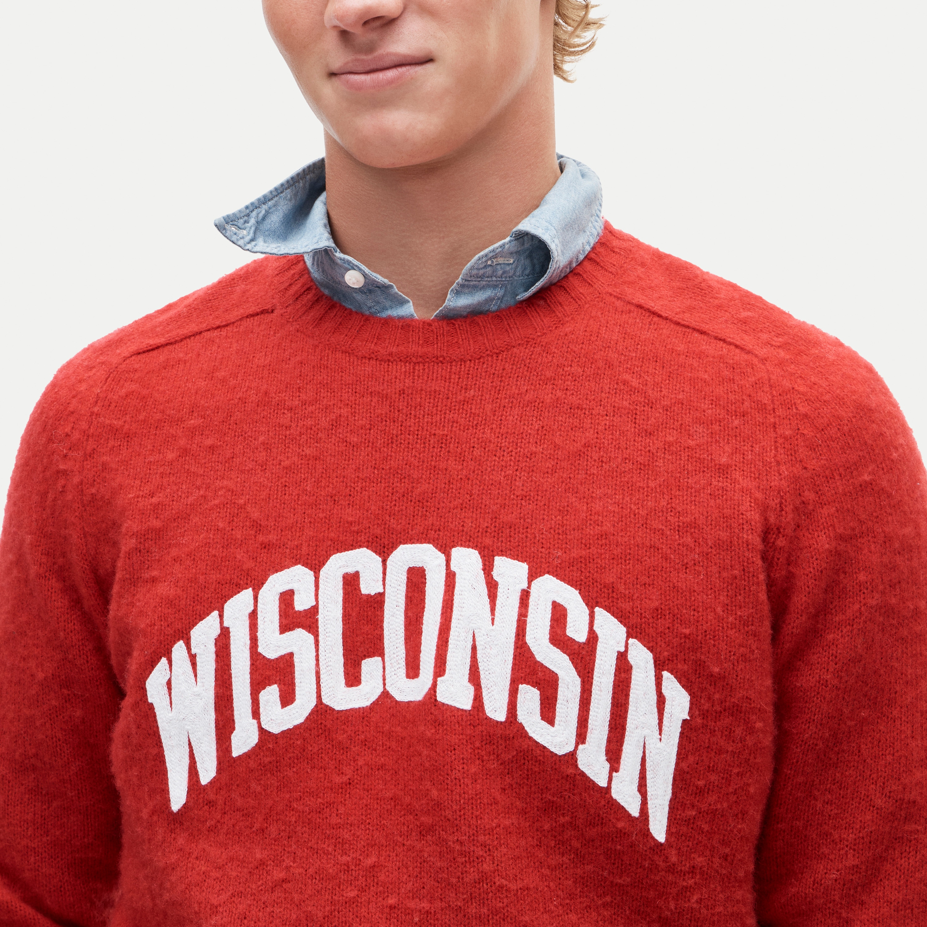 '47 x J.Crew brushed wool Wisconsin sweater