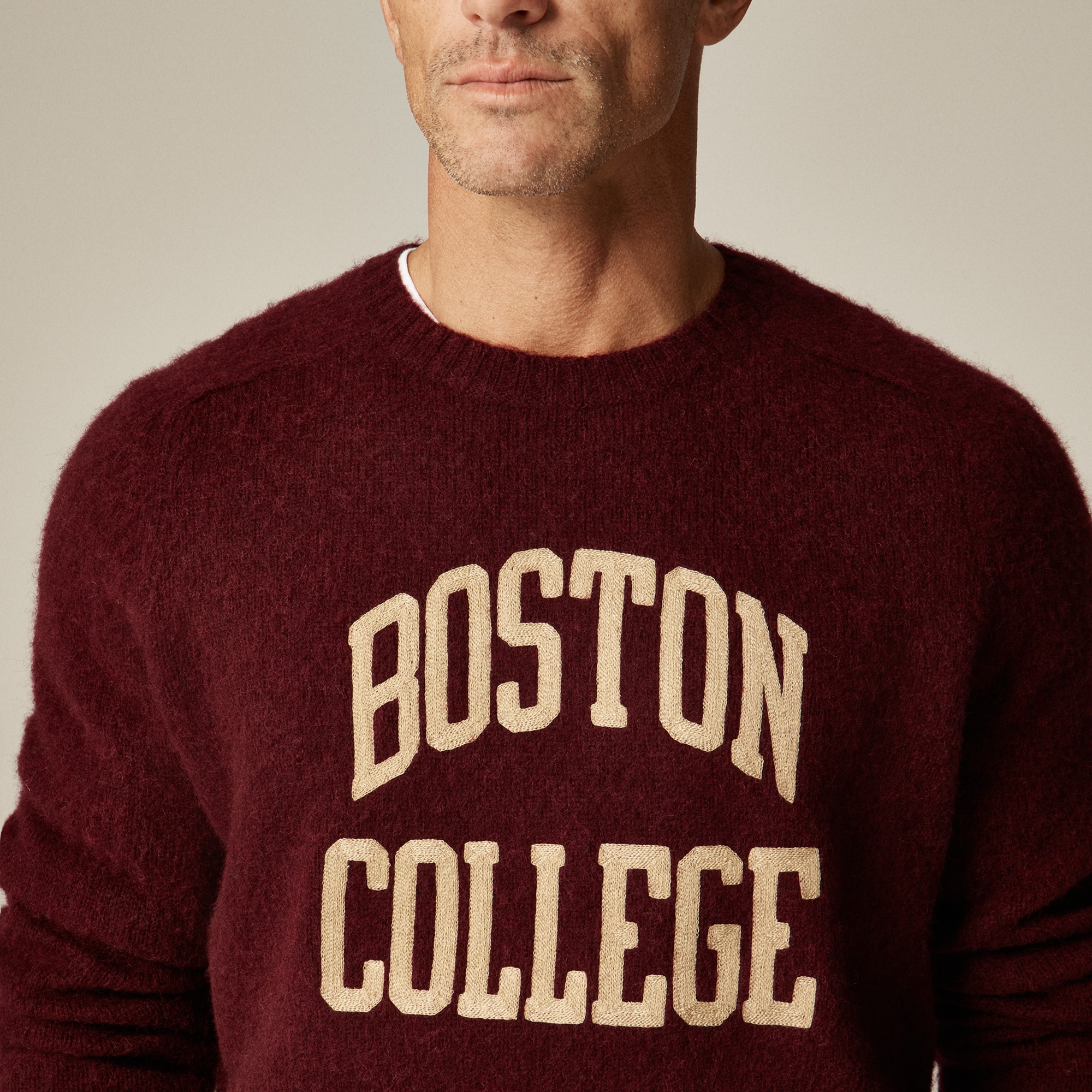 '47 X J.Crew brushed wool Boston College sweater