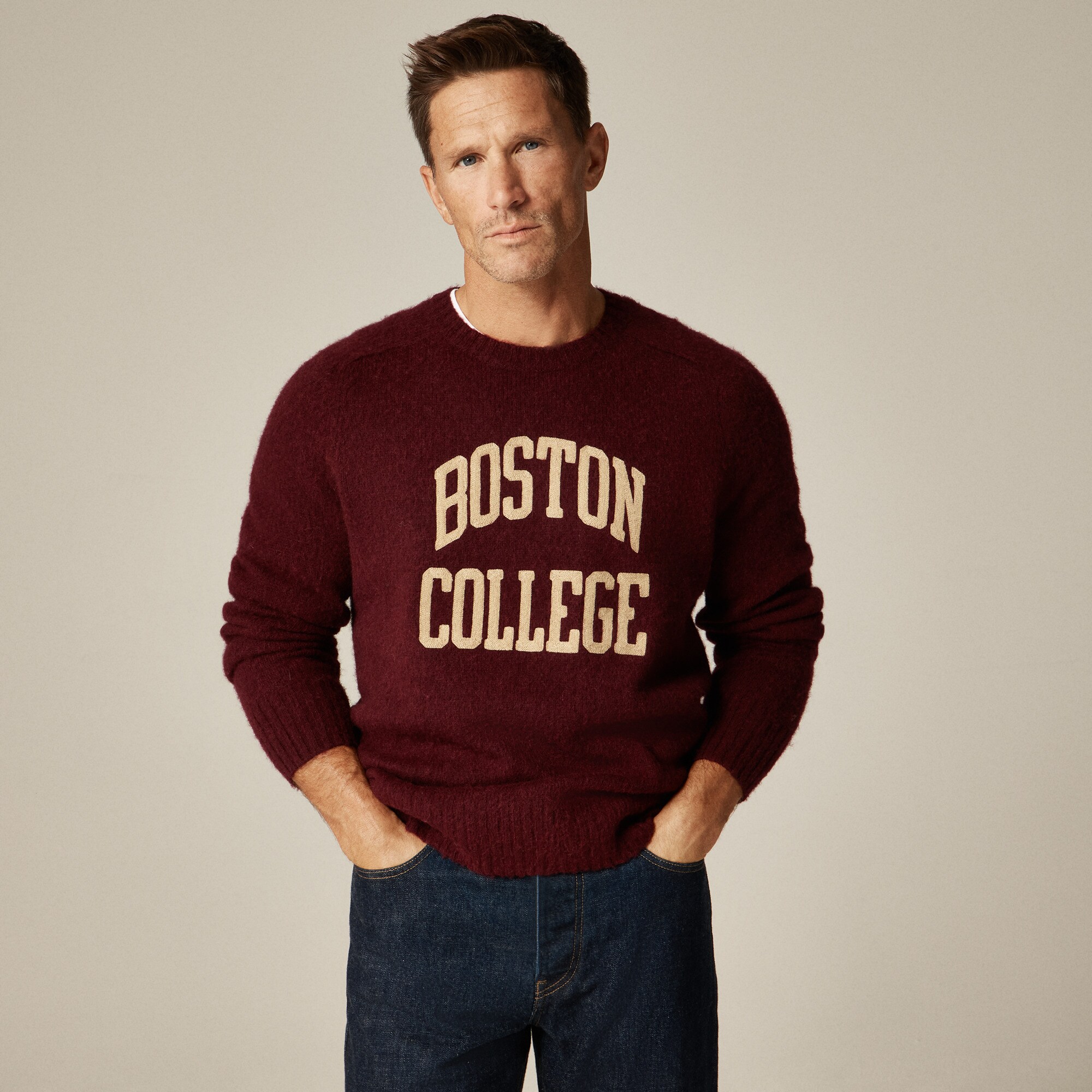 '47 X J.Crew brushed wool Boston College sweater