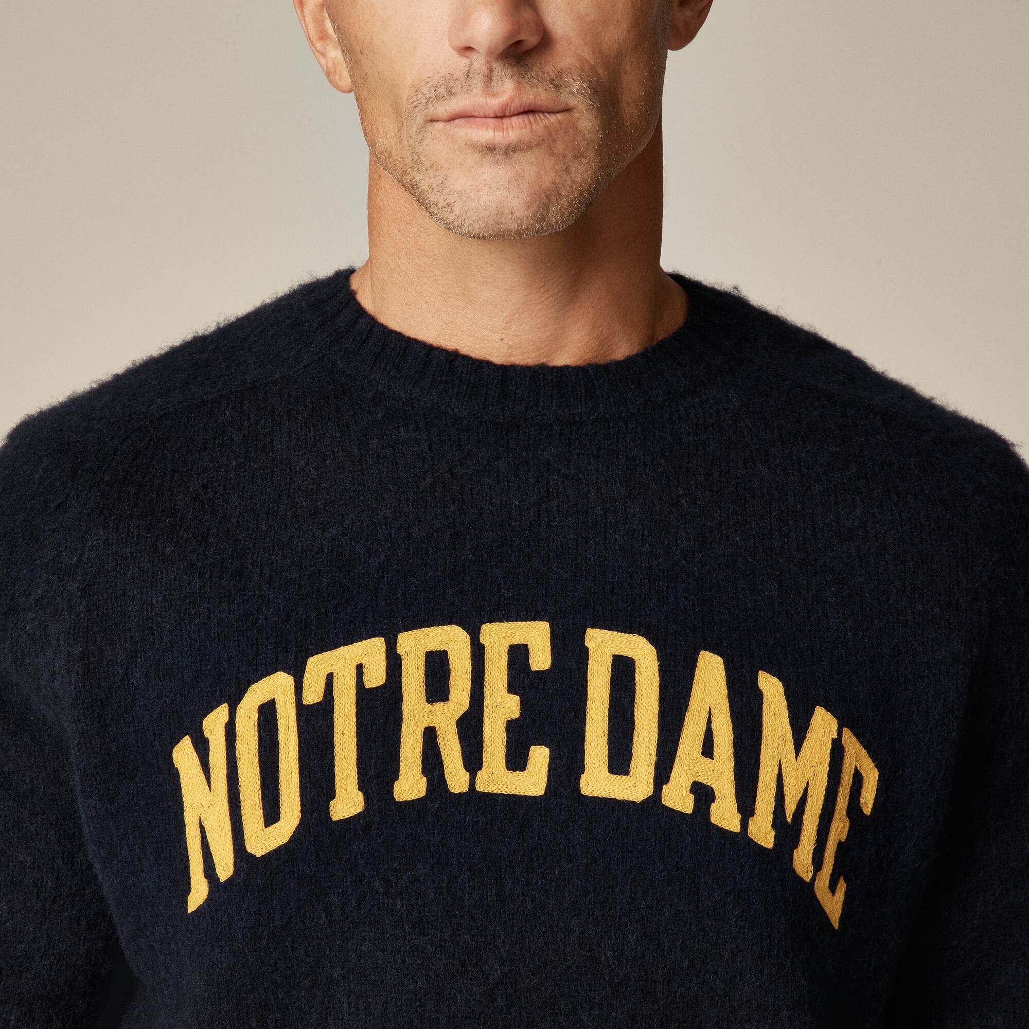 '47 X J.Crew brushed wool Notre Dame sweater