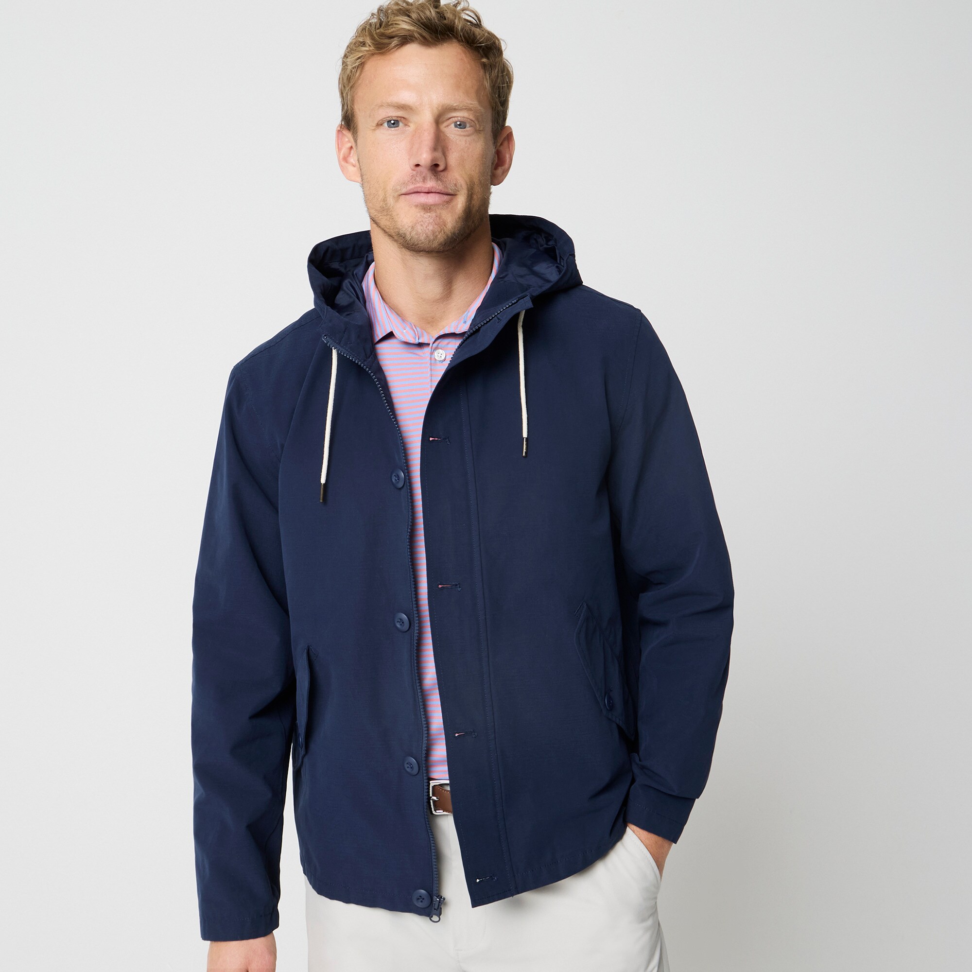  Cotton-blend hooded jacket