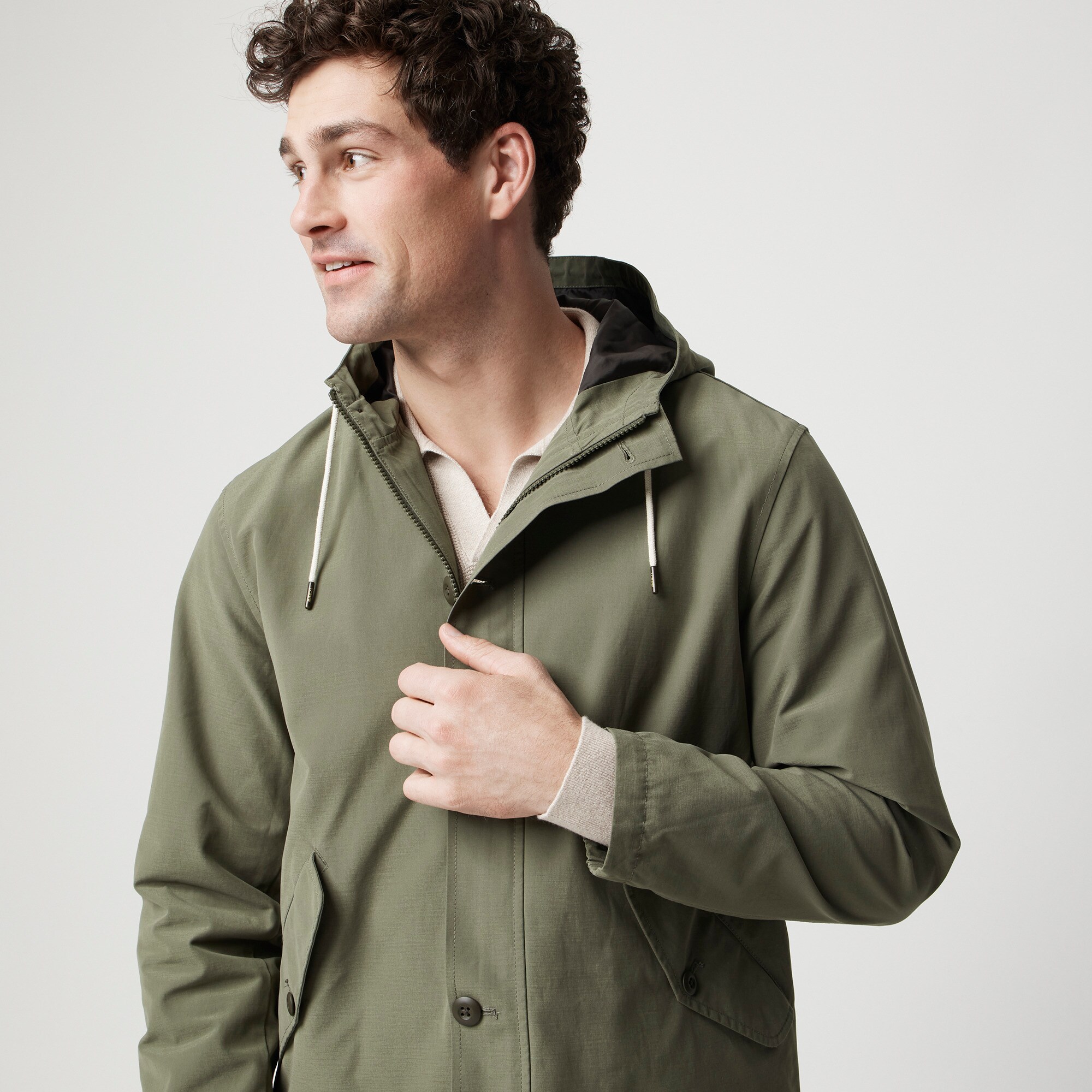 Cotton-blend hooded jacket