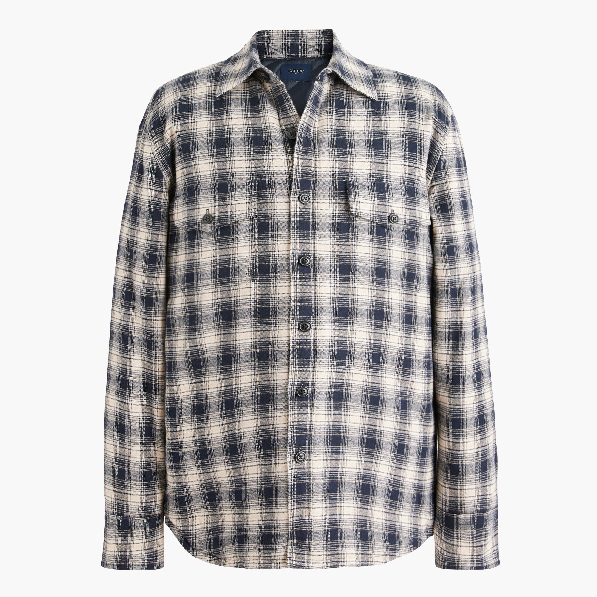 Flannel jacket with quilted lining