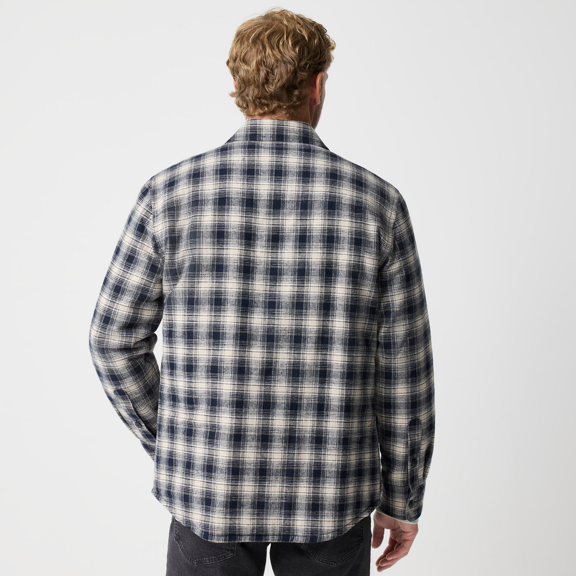 Flannel jacket with quilted lining