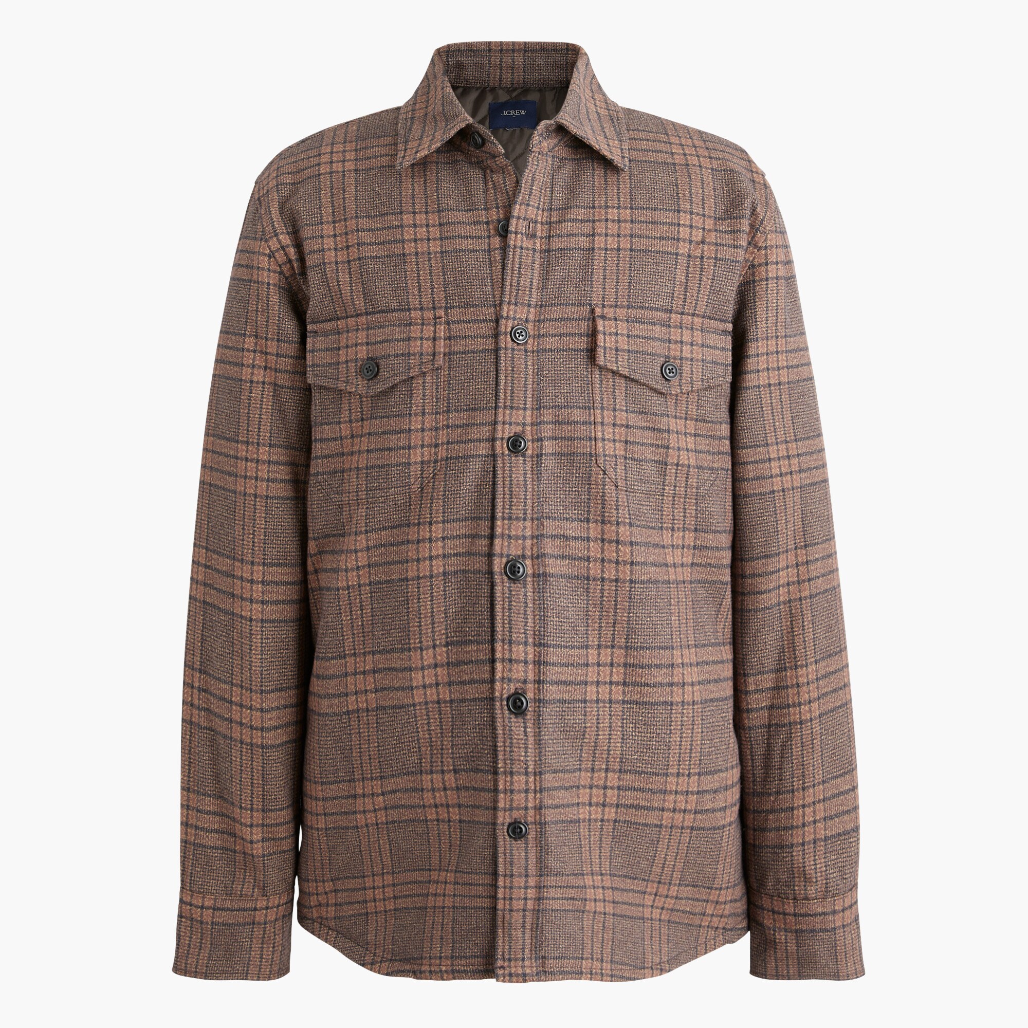 Flannel jacket with quilted lining