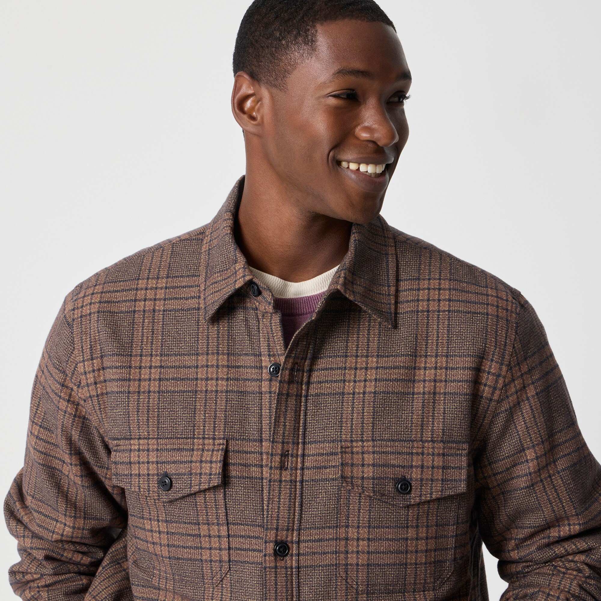 Flannel jacket with quilted lining