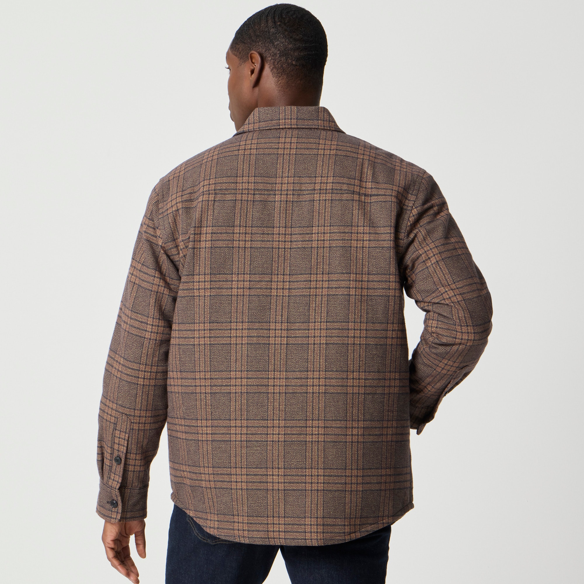 Flannel jacket with quilted lining