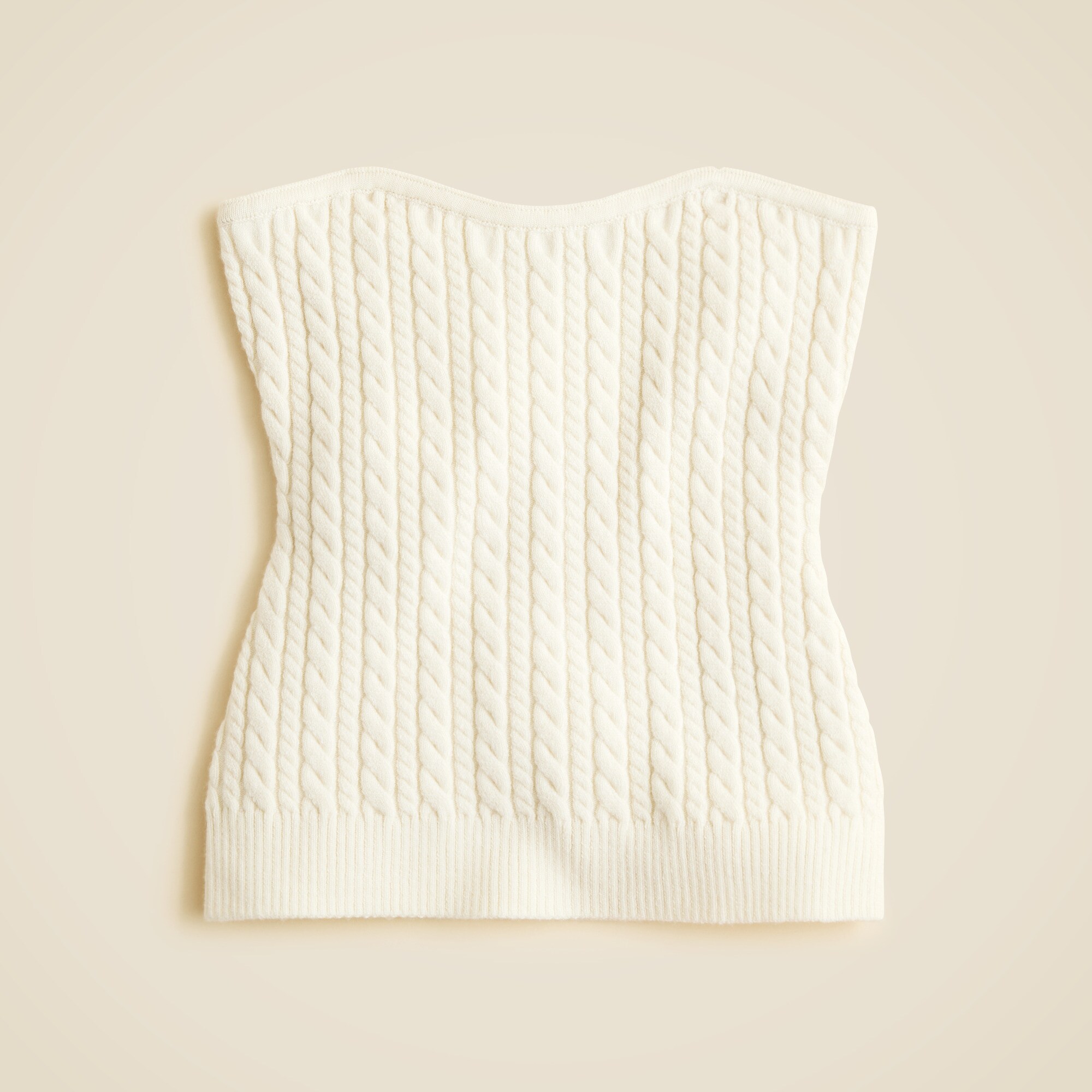 womens Cable-knit tube top in merino wool