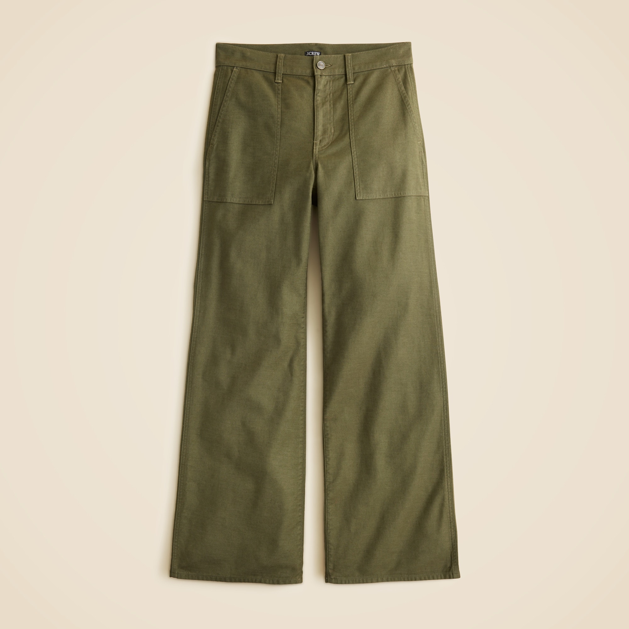 Camp-pocket wide-leg pant