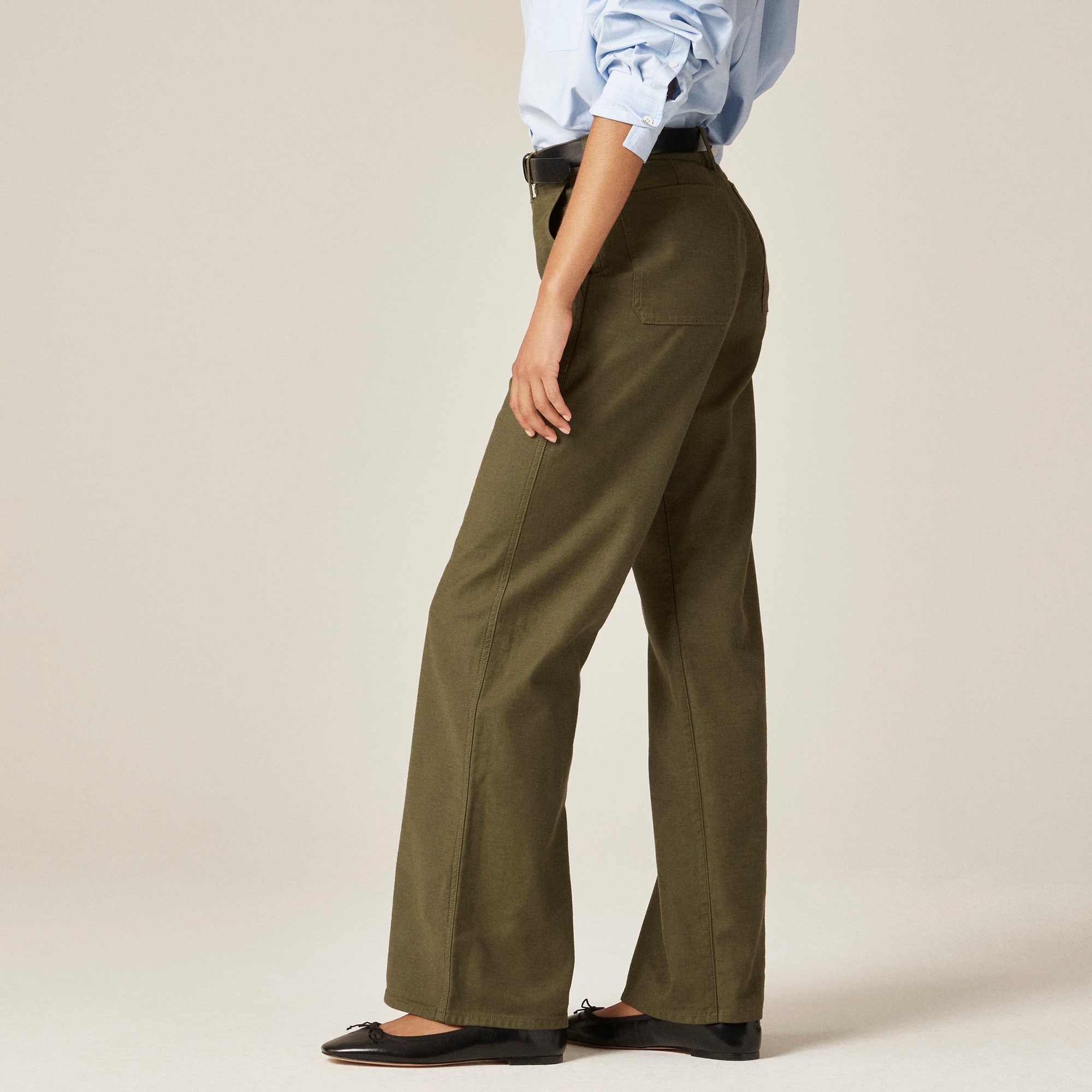 Camp-pocket wide-leg pant