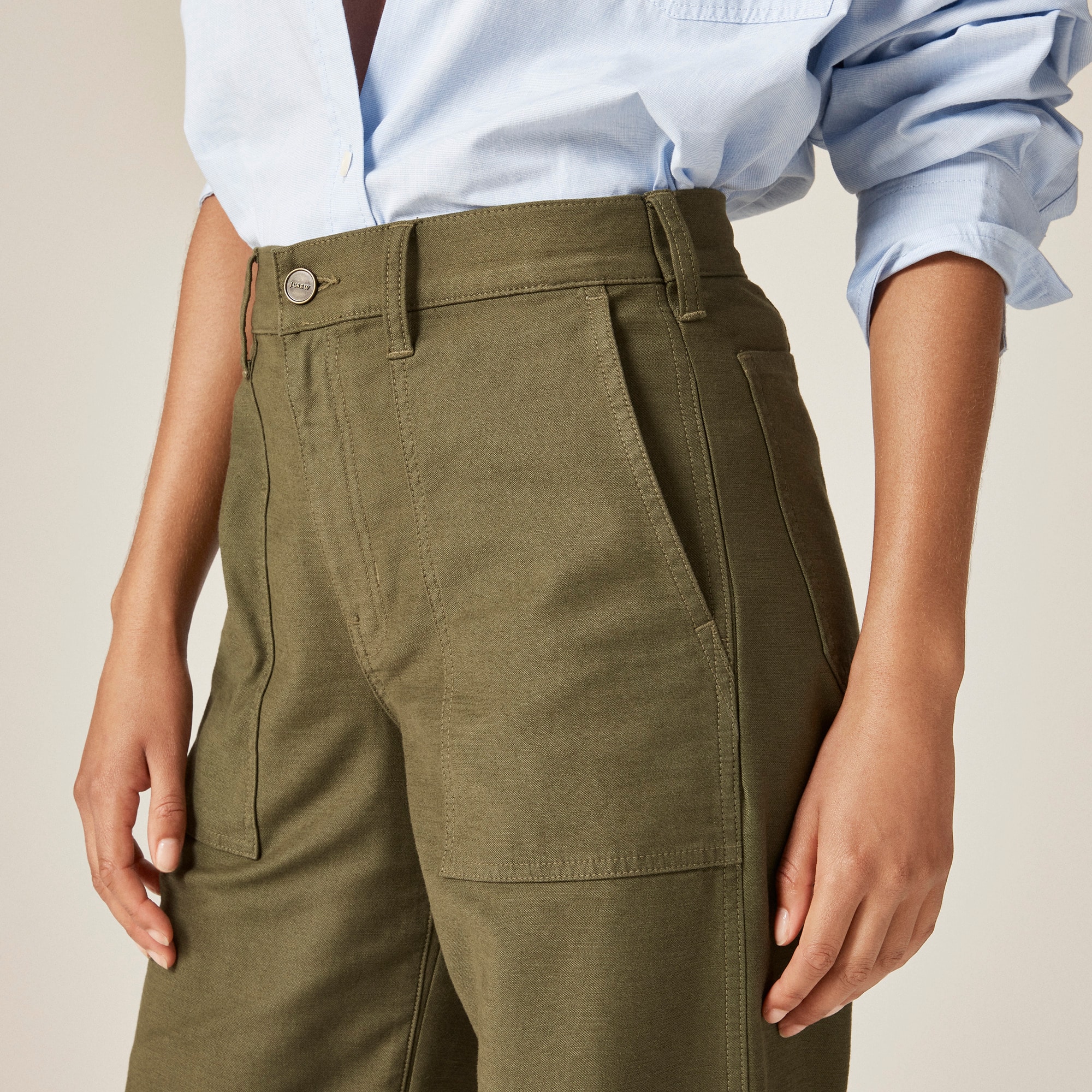 Camp-pocket wide-leg pant