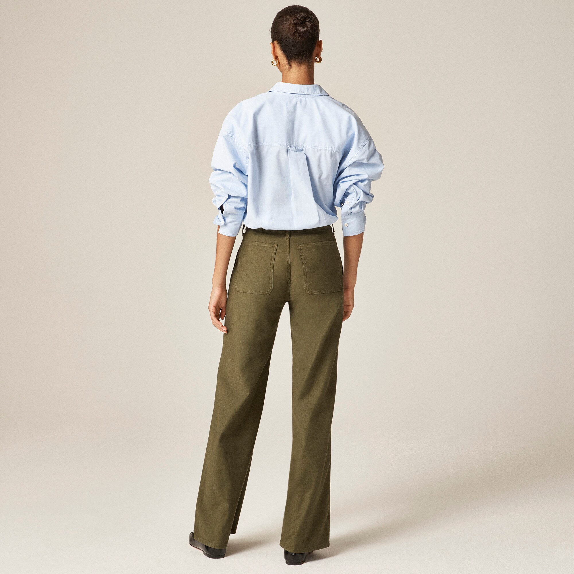 Camp-pocket wide-leg pant