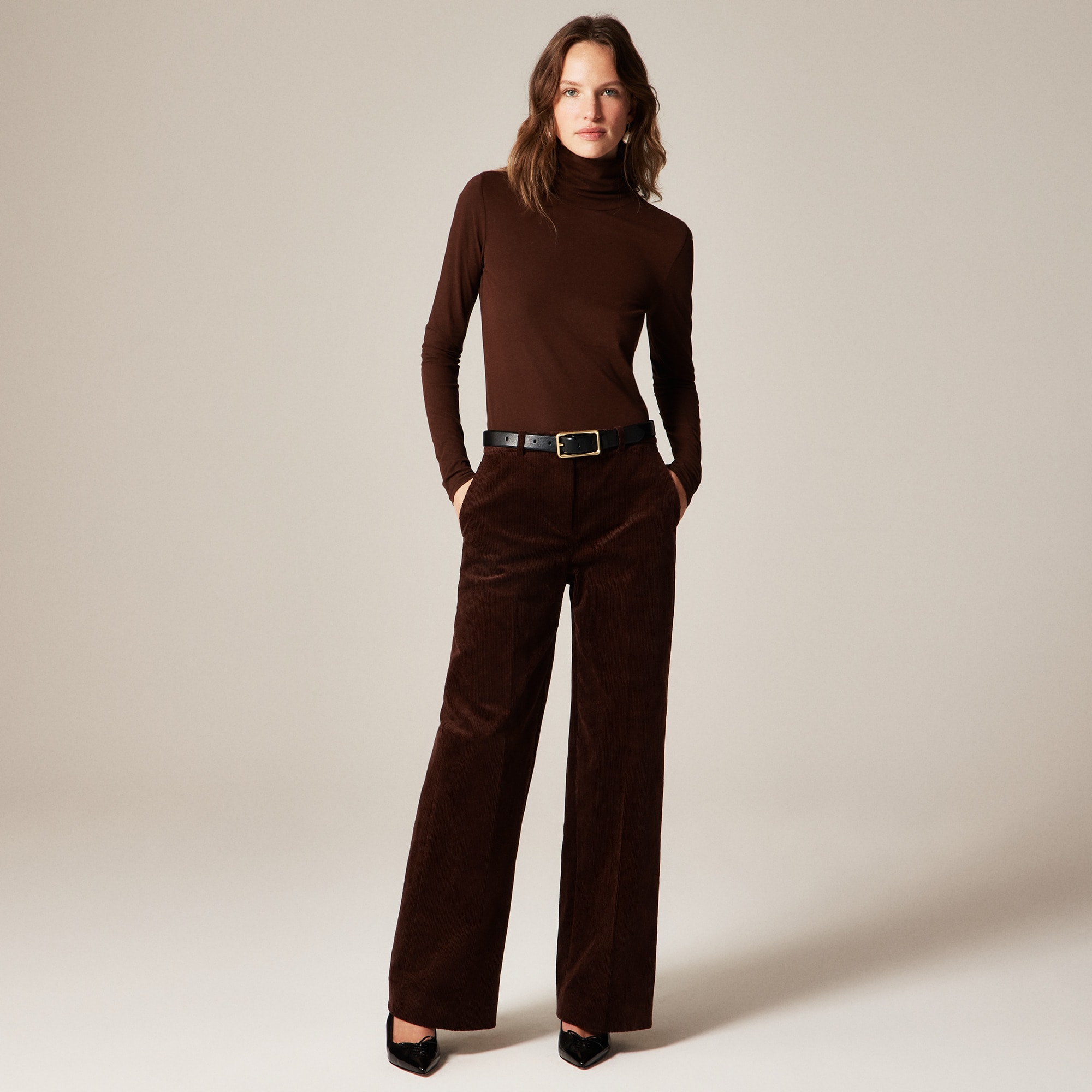 Wide-leg trouser in stretch corduroy